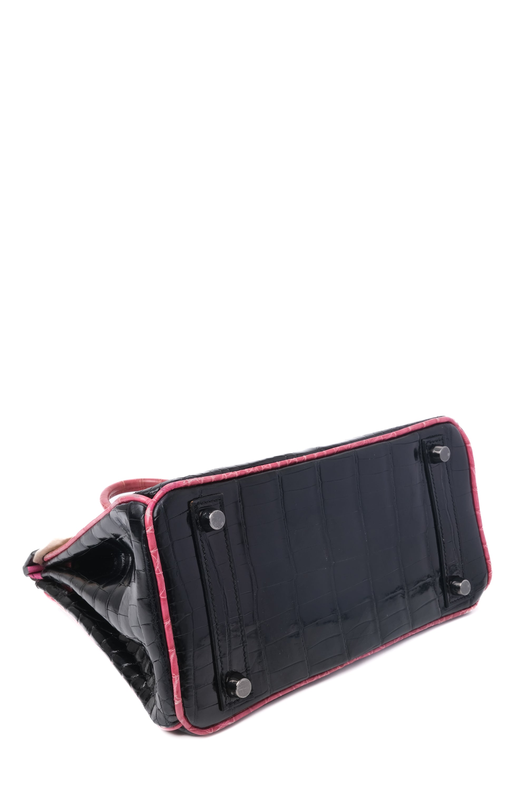 Birkin 25 Crocodile Black/Pink Ruthenium Hardware