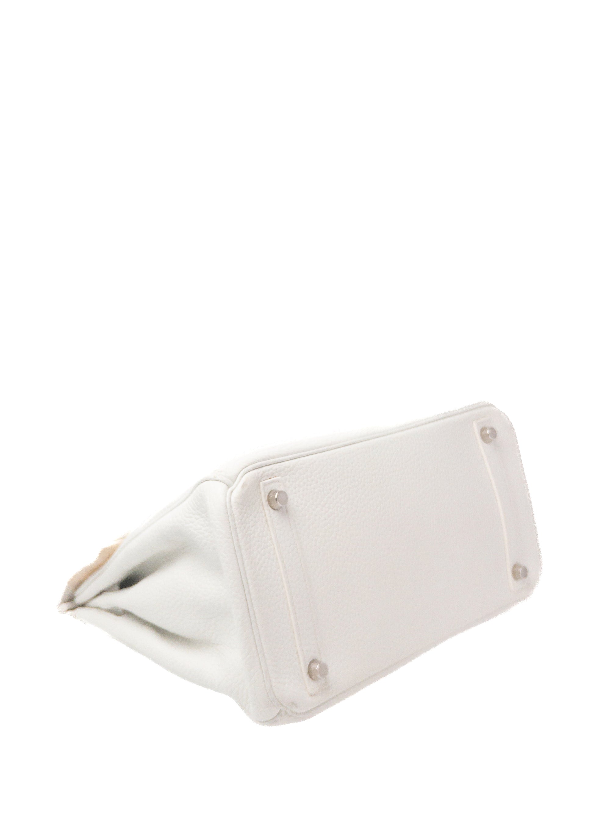 Birkin 30 Blanc (White) Palladium Hardware Clemence □I