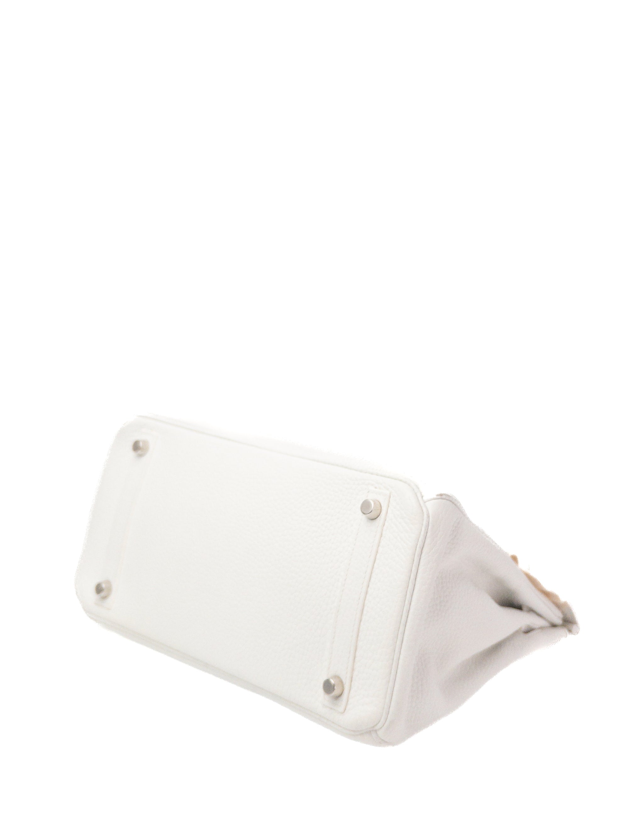 Birkin 30 Blanc (White) Palladium Hardware Clemence □I