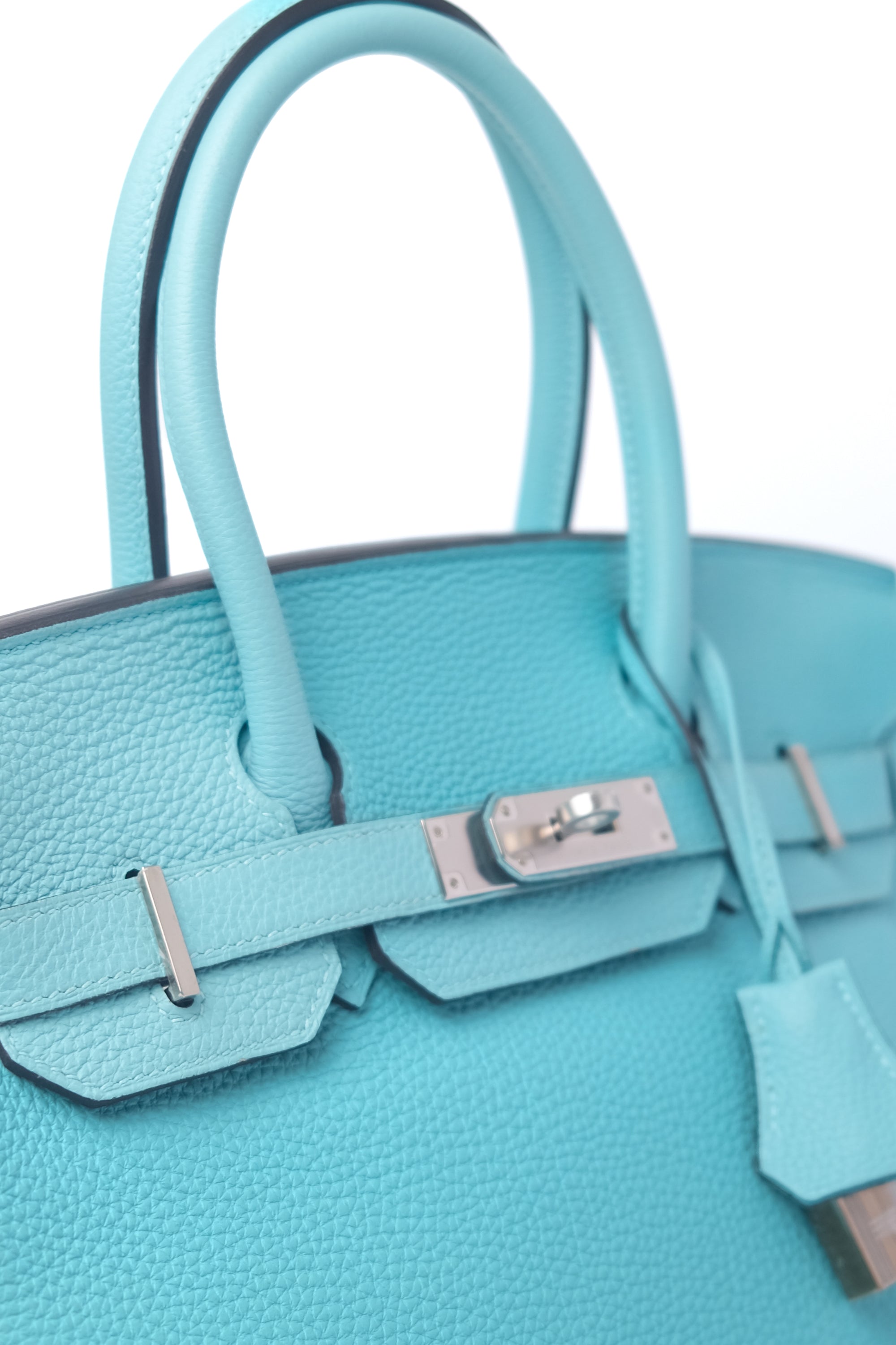 Birkin 30 Bleu Atoll Palladium Hardware Togo T