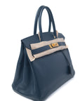 Birkin 30 Navy Gold Hardware Epsom