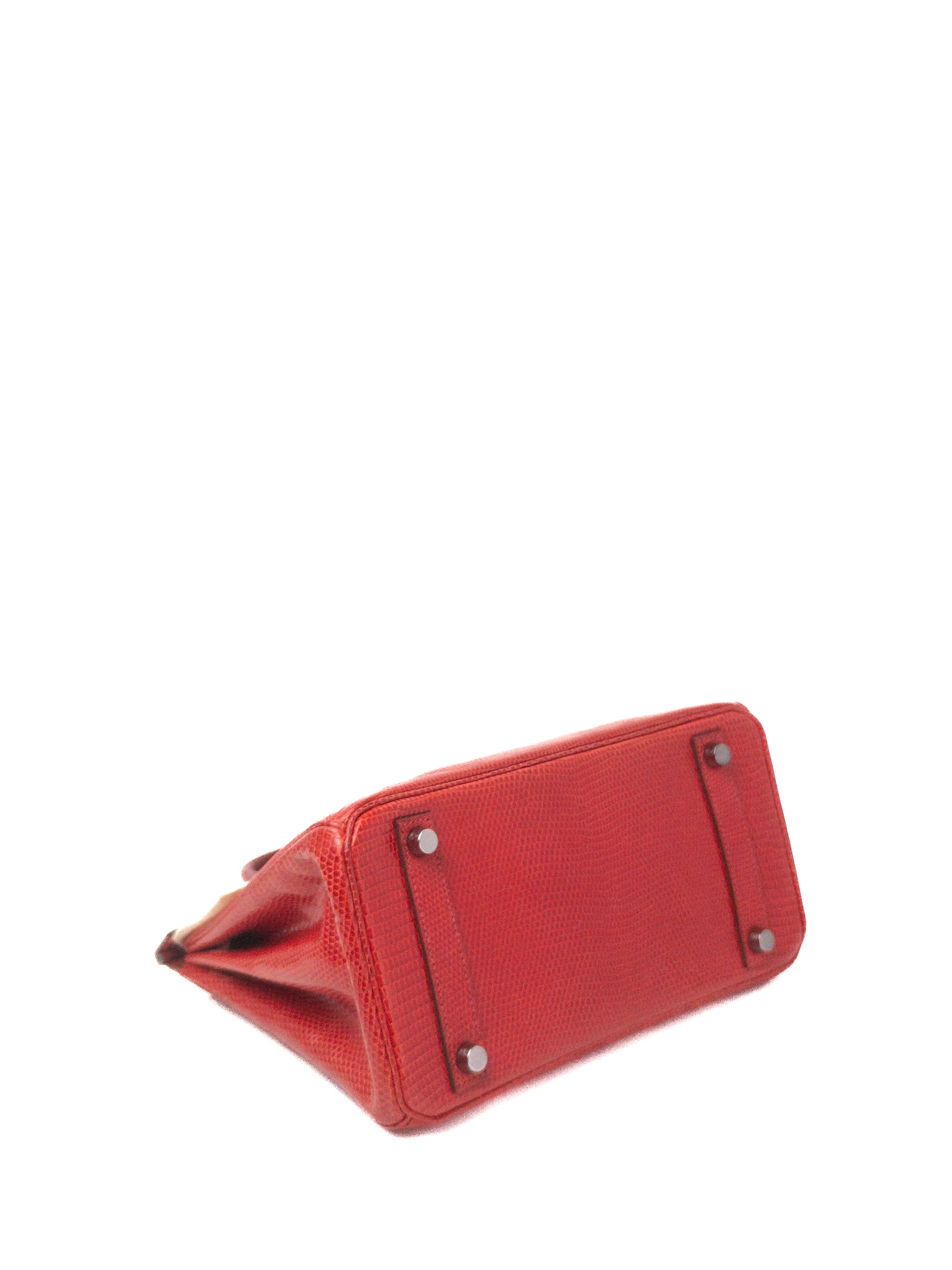 Birkin 25 Rouge Vif Lizard Ruthenium Hardware □J