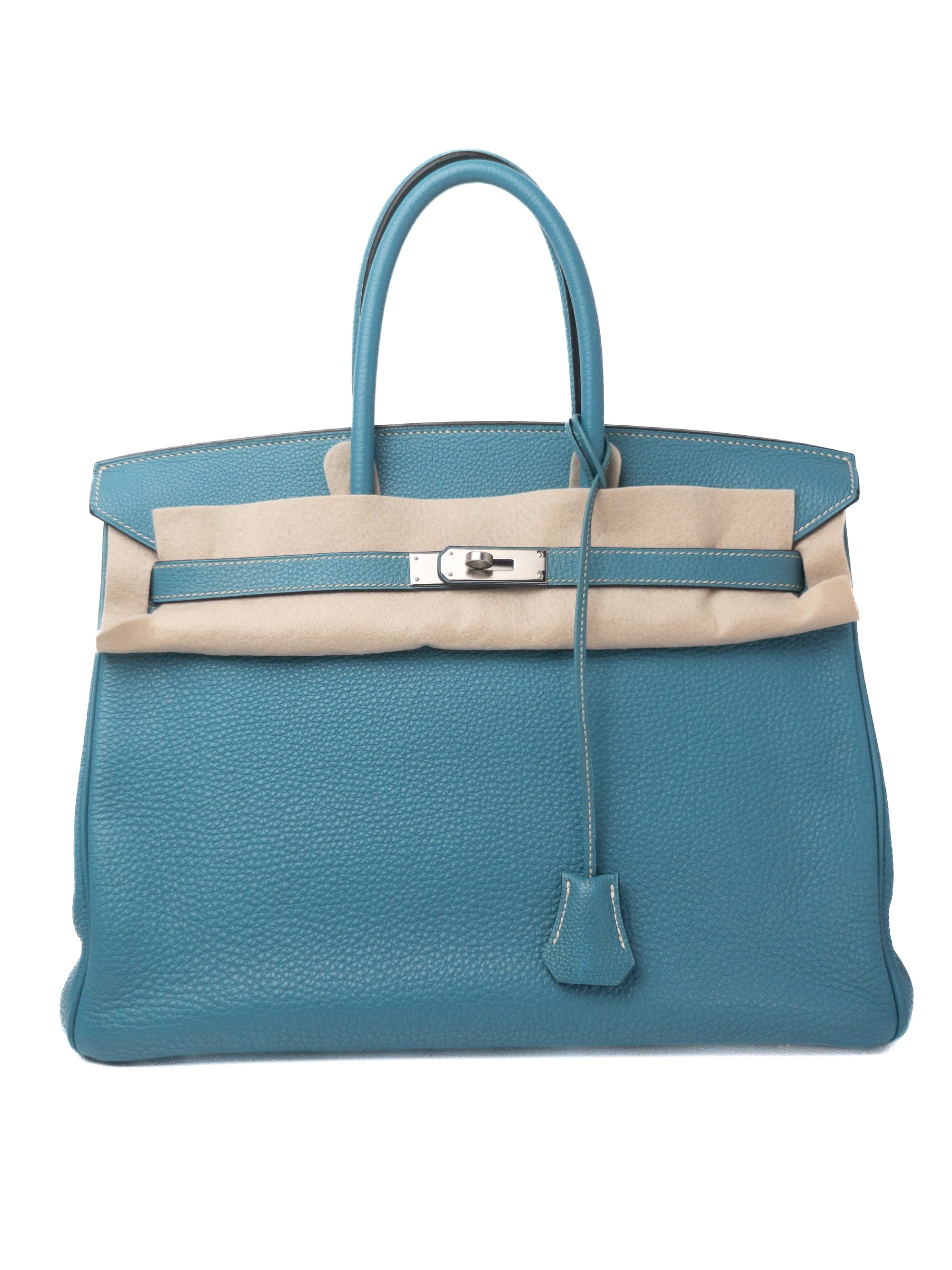 Birkin 35 Bleu Jean Palladium Hardware Togo □J