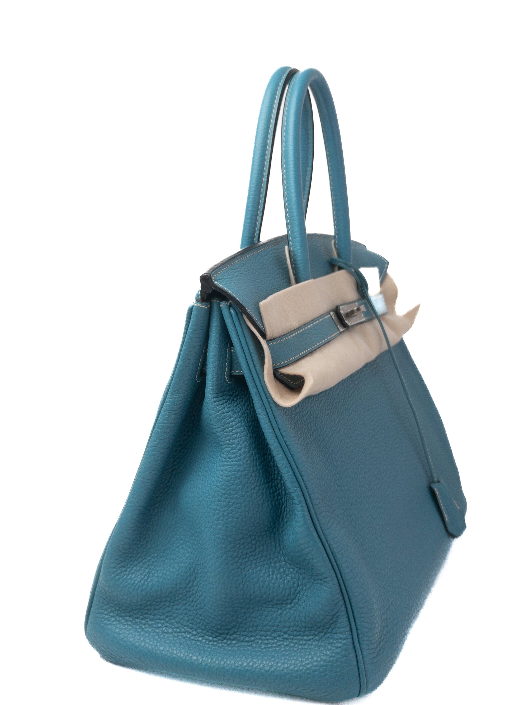 Birkin 35 Bleu Jean Palladium Hardware Togo □J