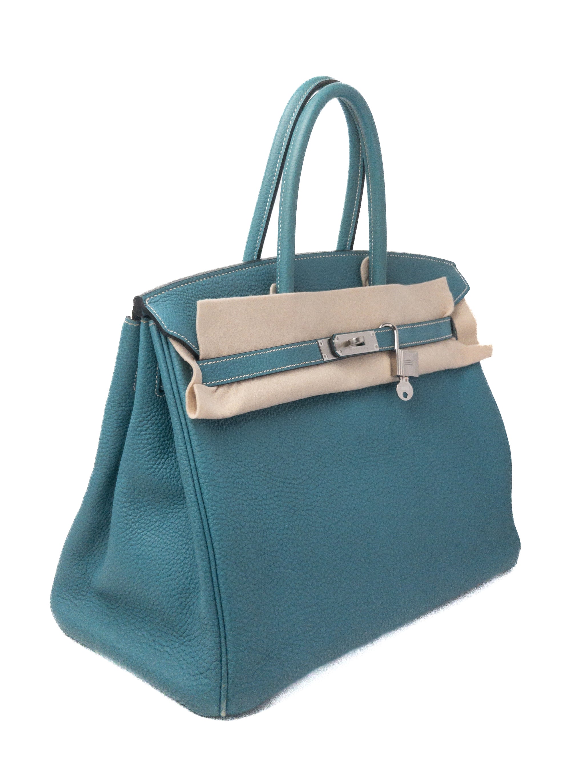 Birkin 35 Bleu Jean Palladium Hardware Togo □M