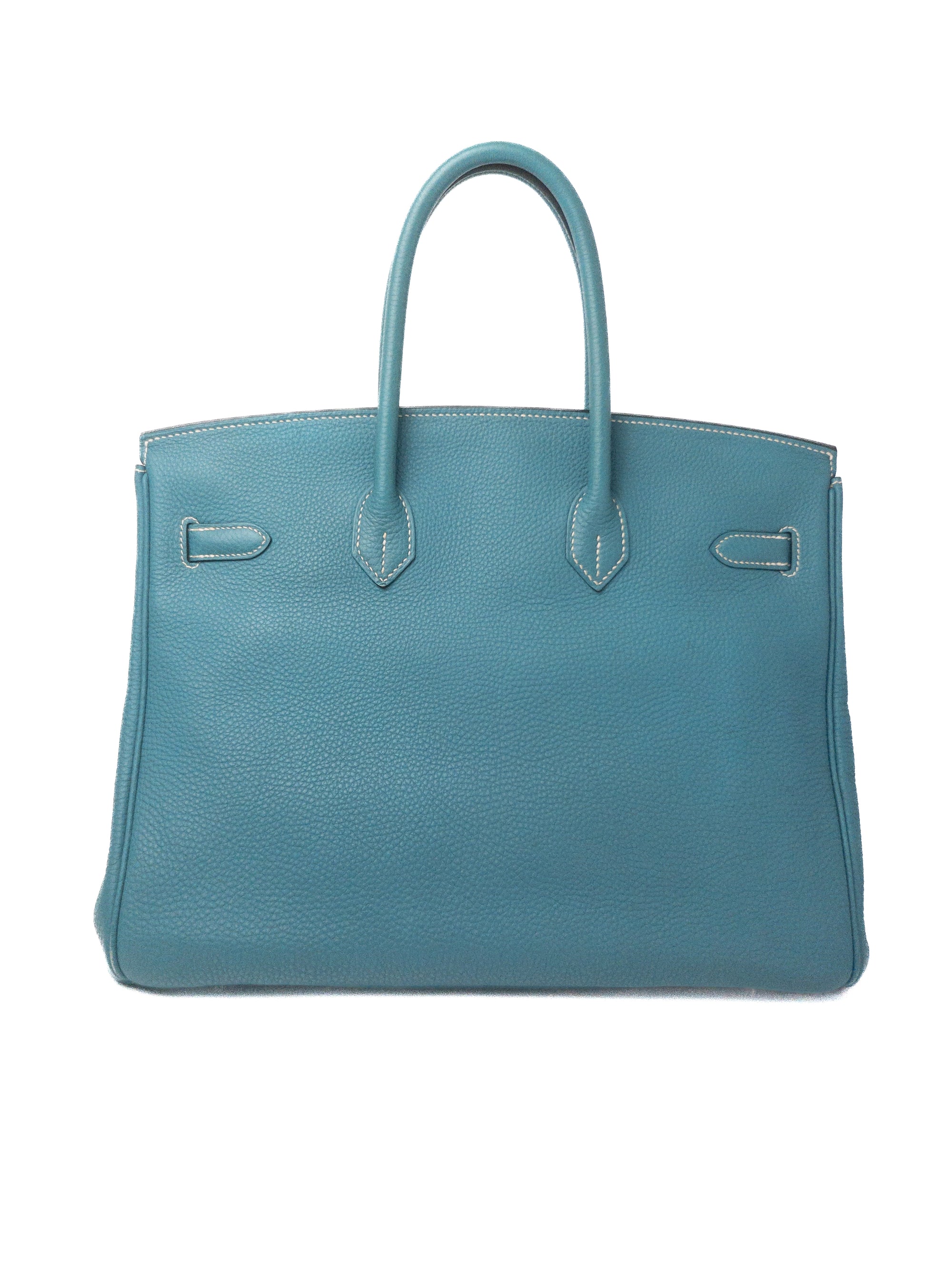Birkin 35 Bleu Jean Palladium Hardware Togo □M