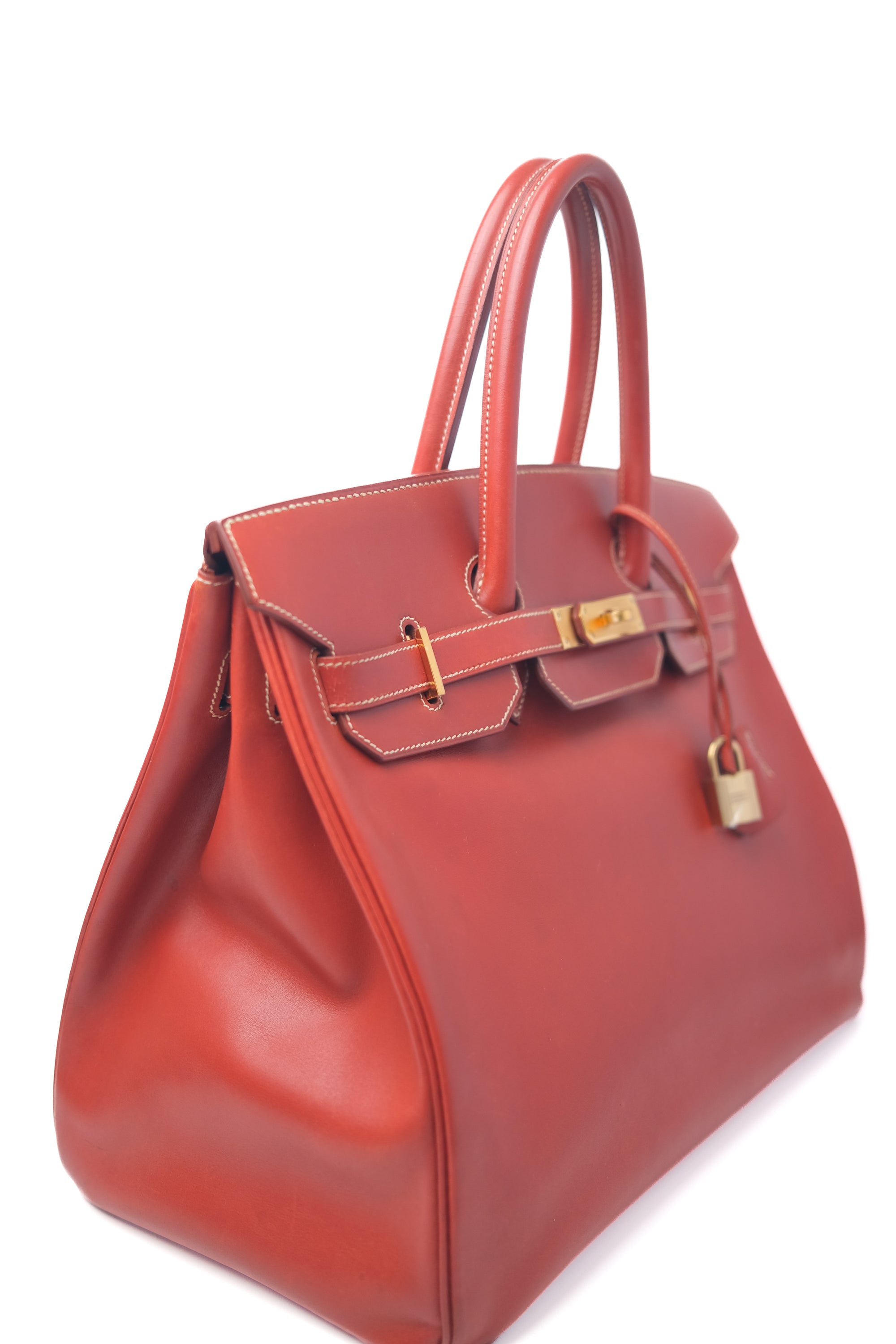 Birkin 35 Brique Gold Hardware Box Leather □B