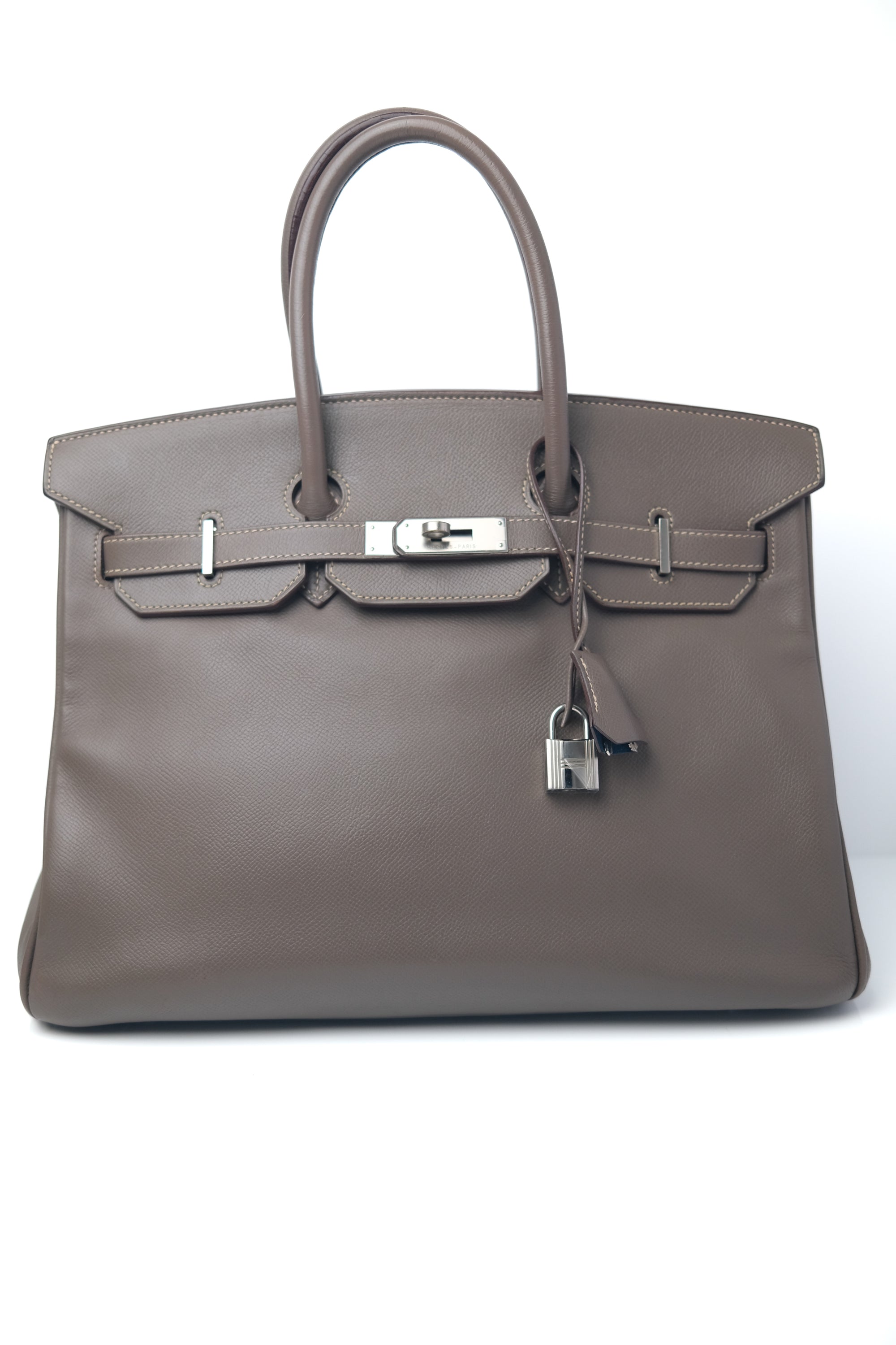 Birkin 35 Etain / Bleu Thalassa interior Palladium Hardware Epsom (Candy Collection) □O
