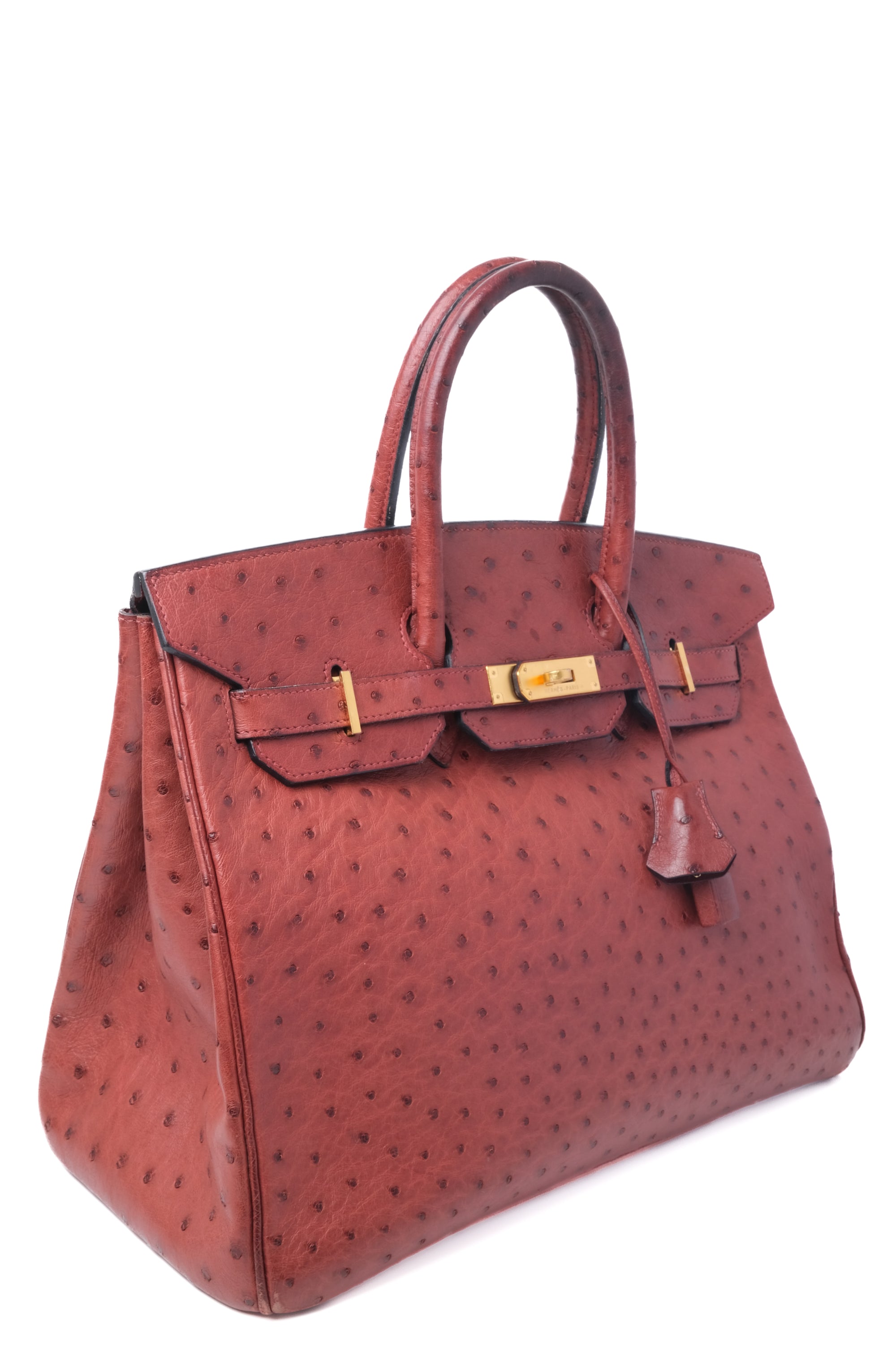 Birkin 35 Ostrich Rouge H Gold Hardware