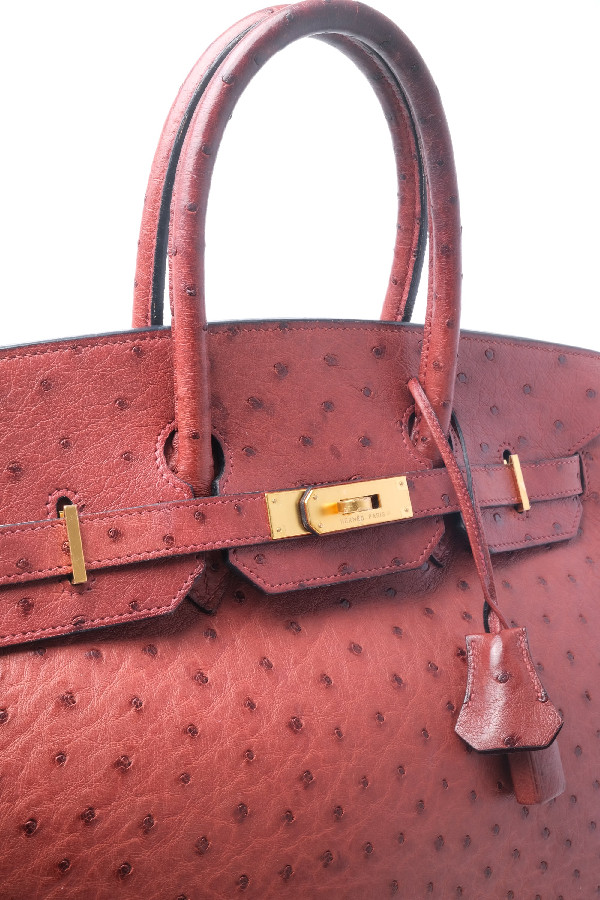 Birkin 35 Ostrich Rouge H Gold Hardware