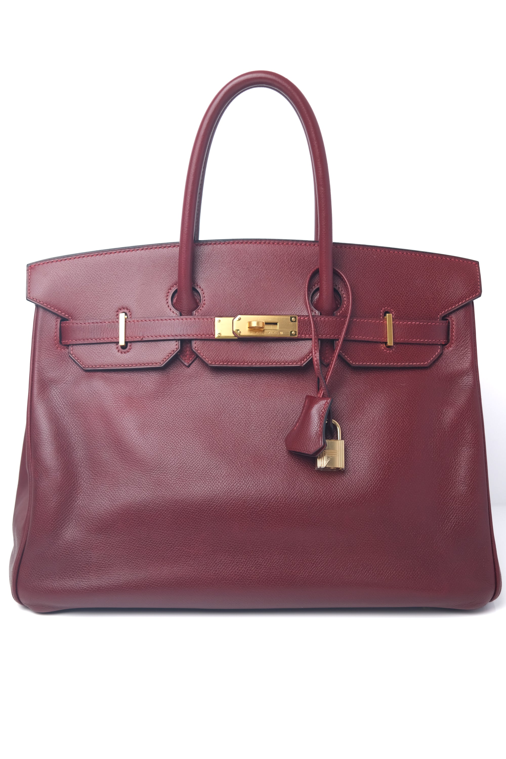 Birkin 35 Rouge H Gold Hardware Lisse □F
