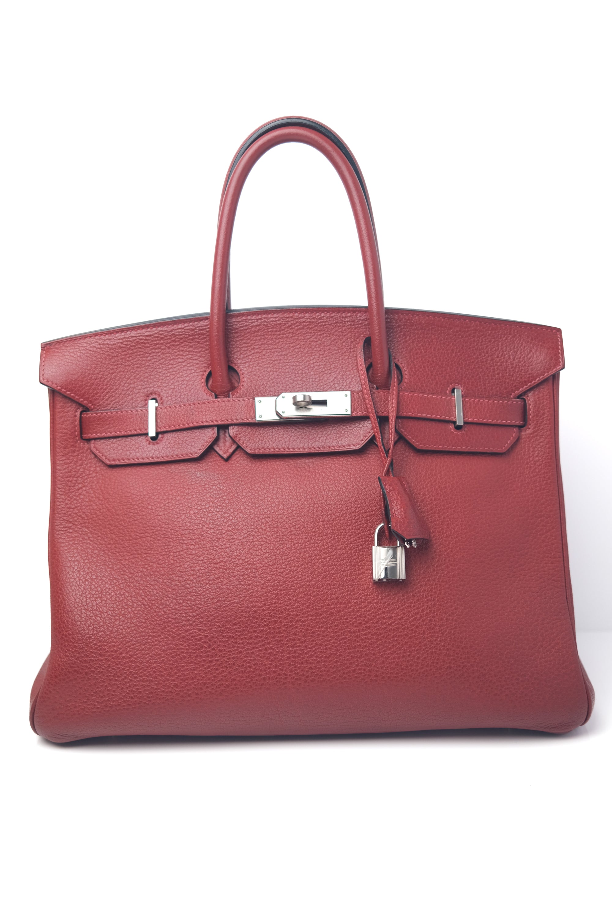 Birkin 35 Rouge H Palladium Hardware Buffalo □F