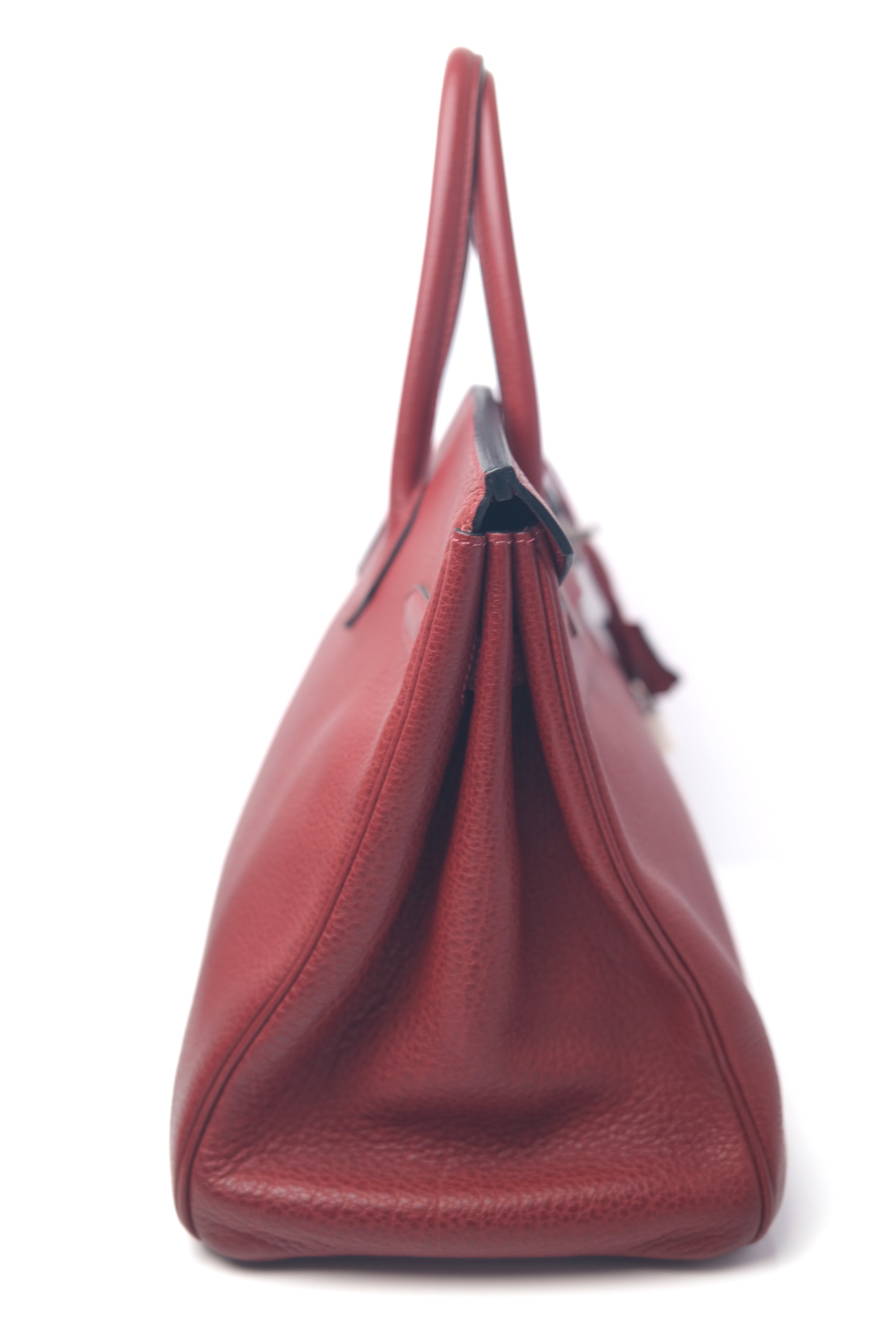 Birkin 35 Rouge H Palladium Hardware Buffalo □F