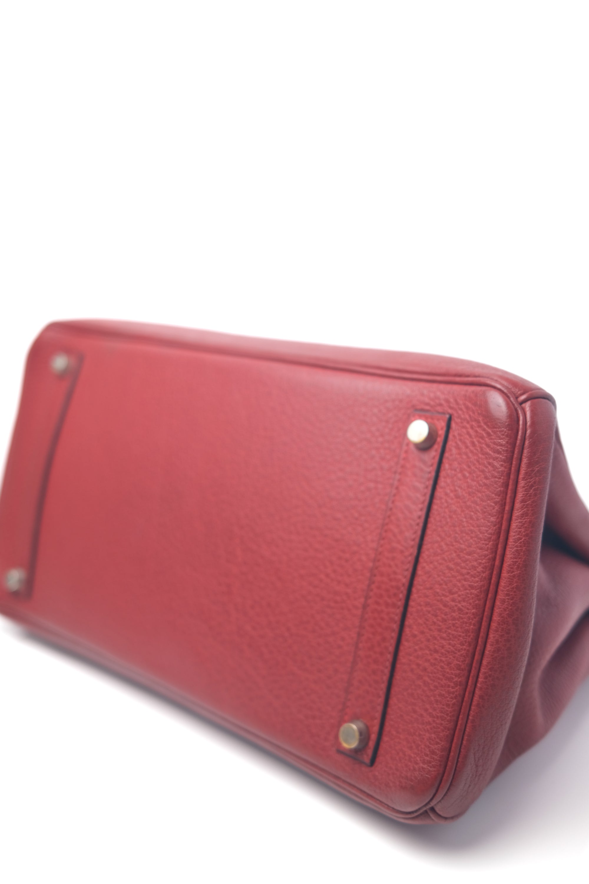 Birkin 35 Rouge H Palladium Hardware Buffalo □F