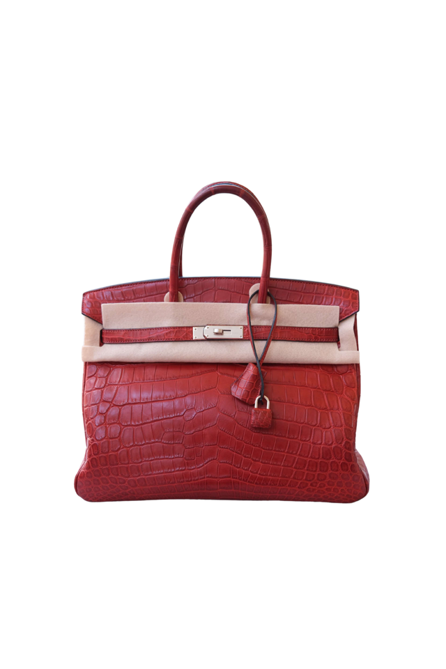 Birkin 35 Croco Rouge Palladium Hardware □O