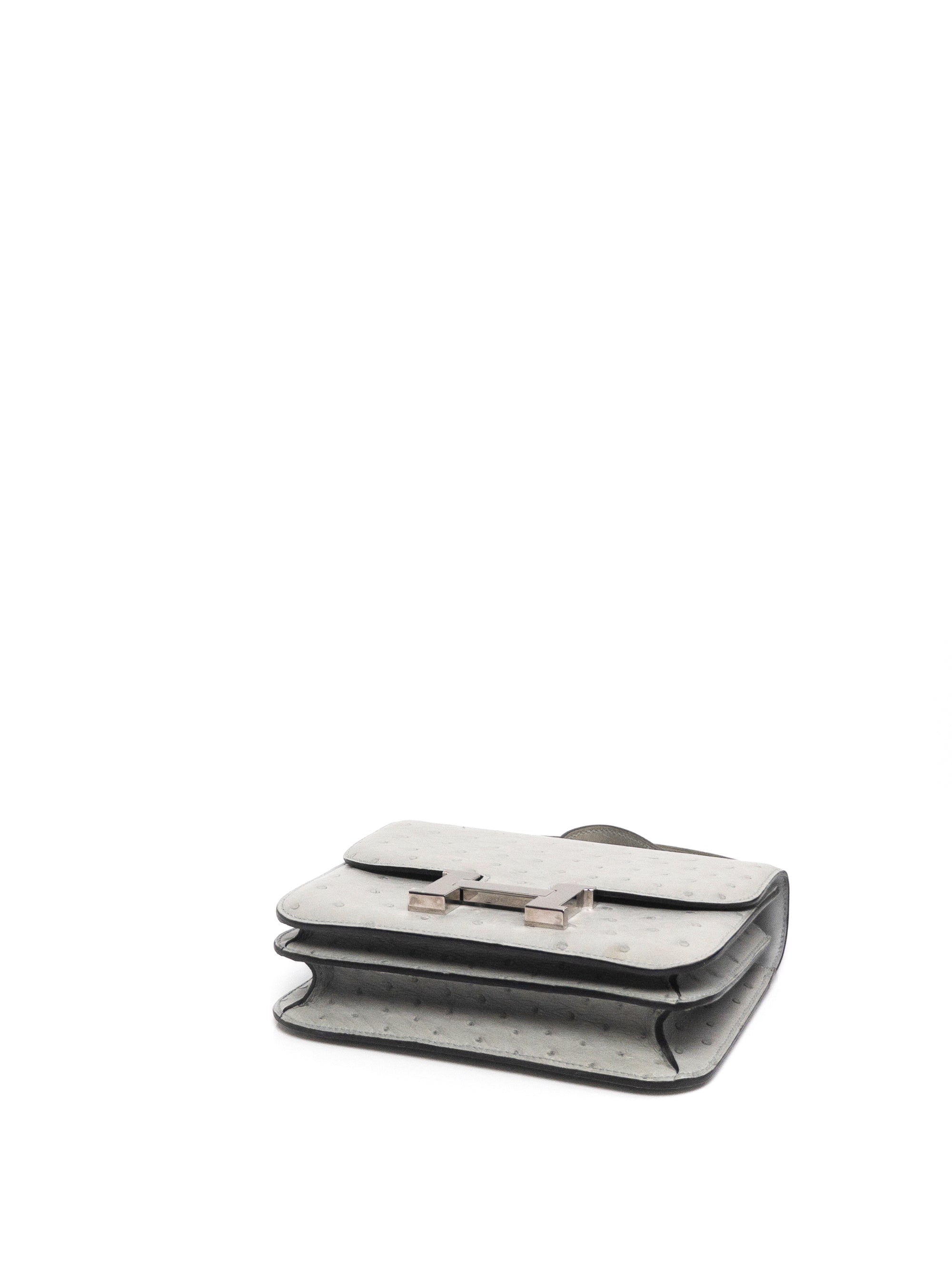 Constance 18 Bleu Glacier Ostrich Paladium Hardware Y