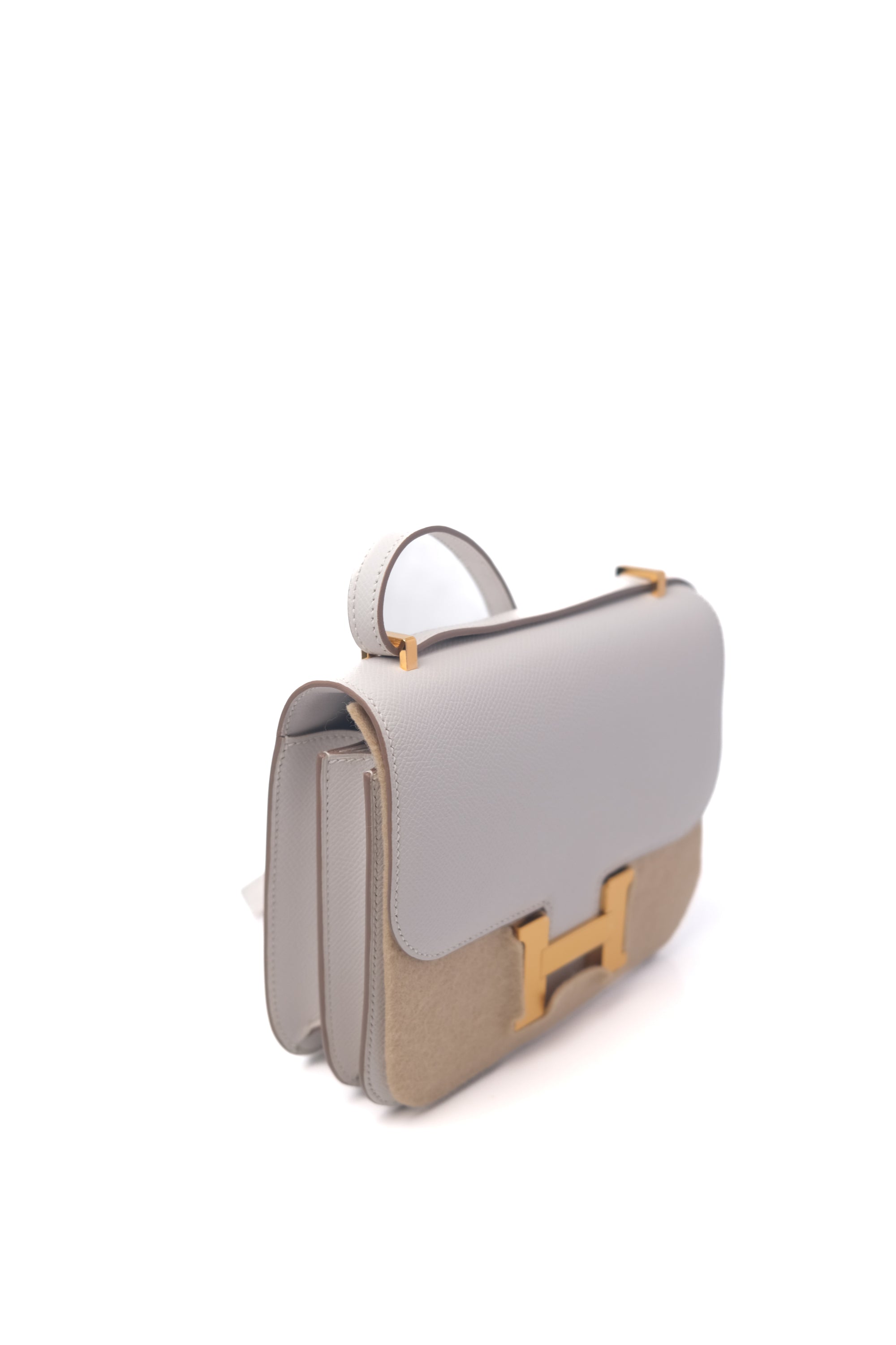Constance 18 Mirror Gris Pale Gold Hardware Epsom B