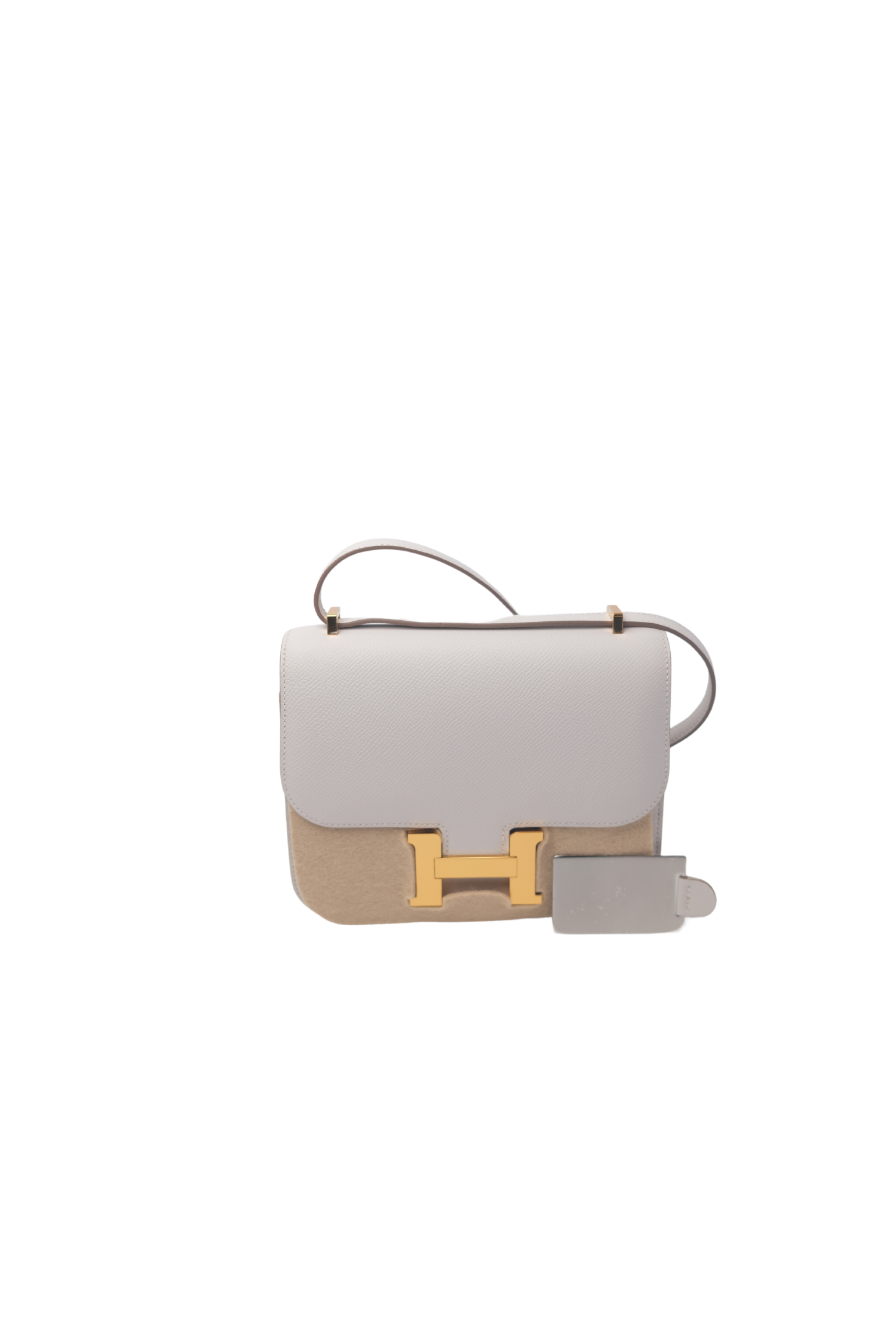 Constance 18 Mirror Gris Pale Gold Hardware Epsom B