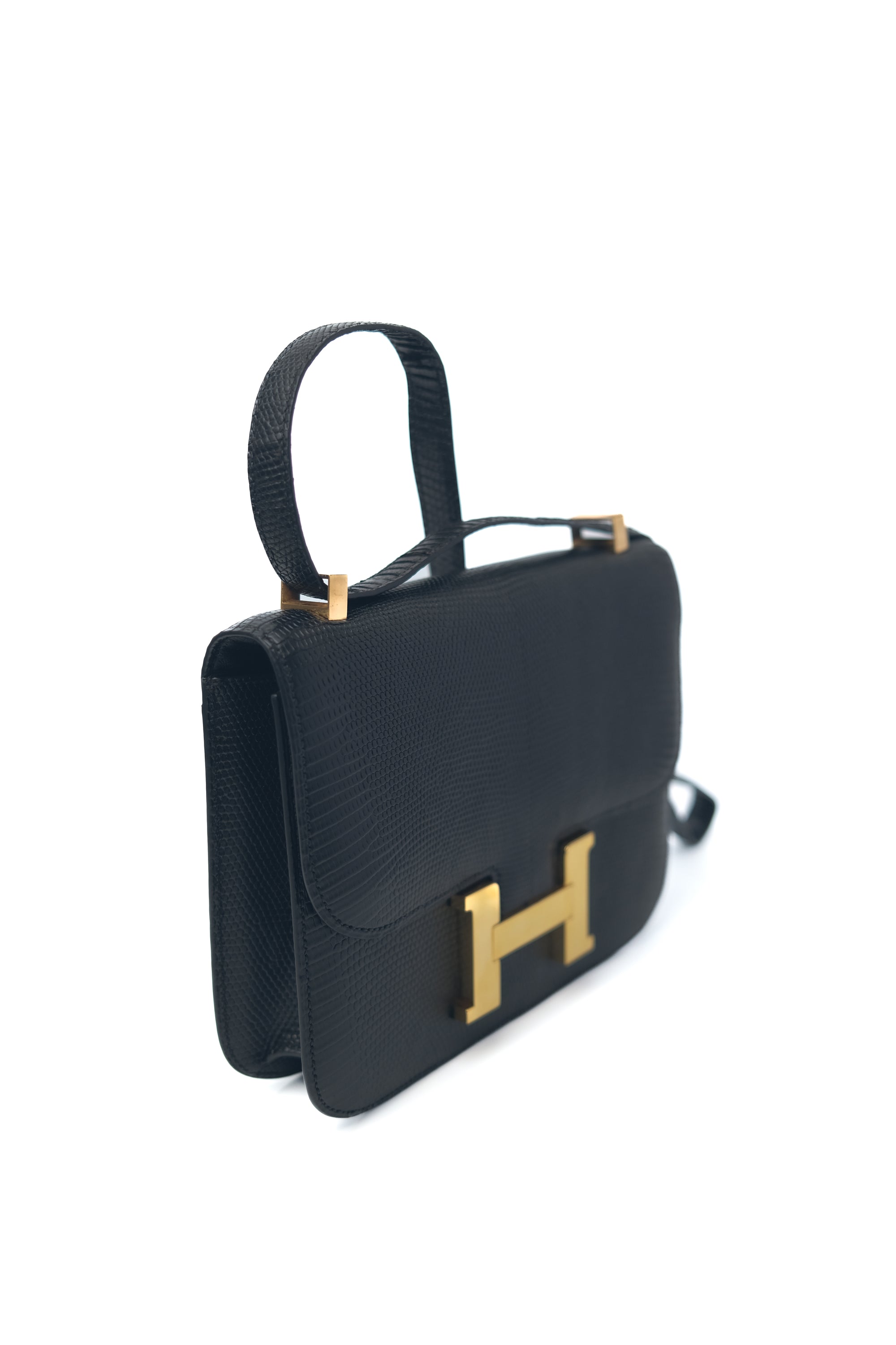 Constance 24 Noir Gold Hardware Lizard 〇S