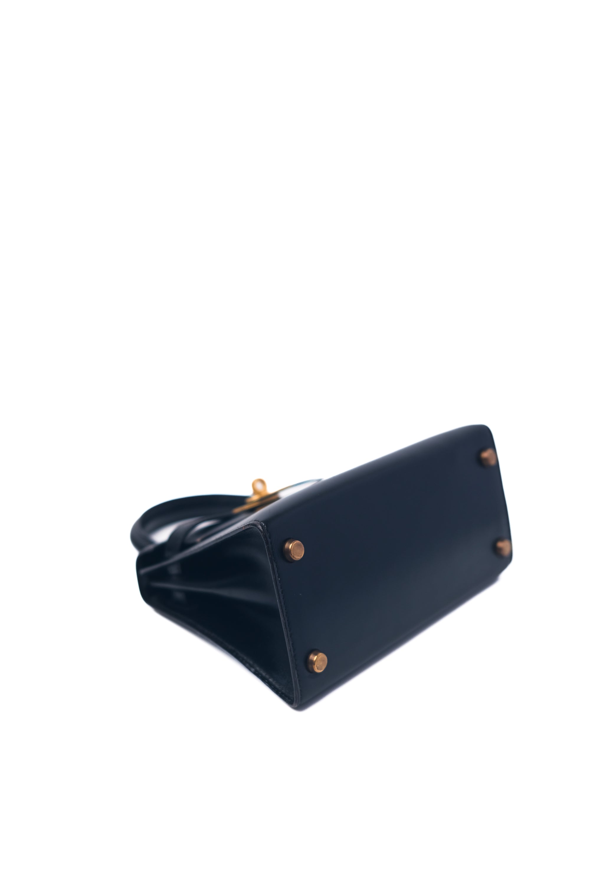 Mini Kelly Noir Gold Hardware Box 〇S