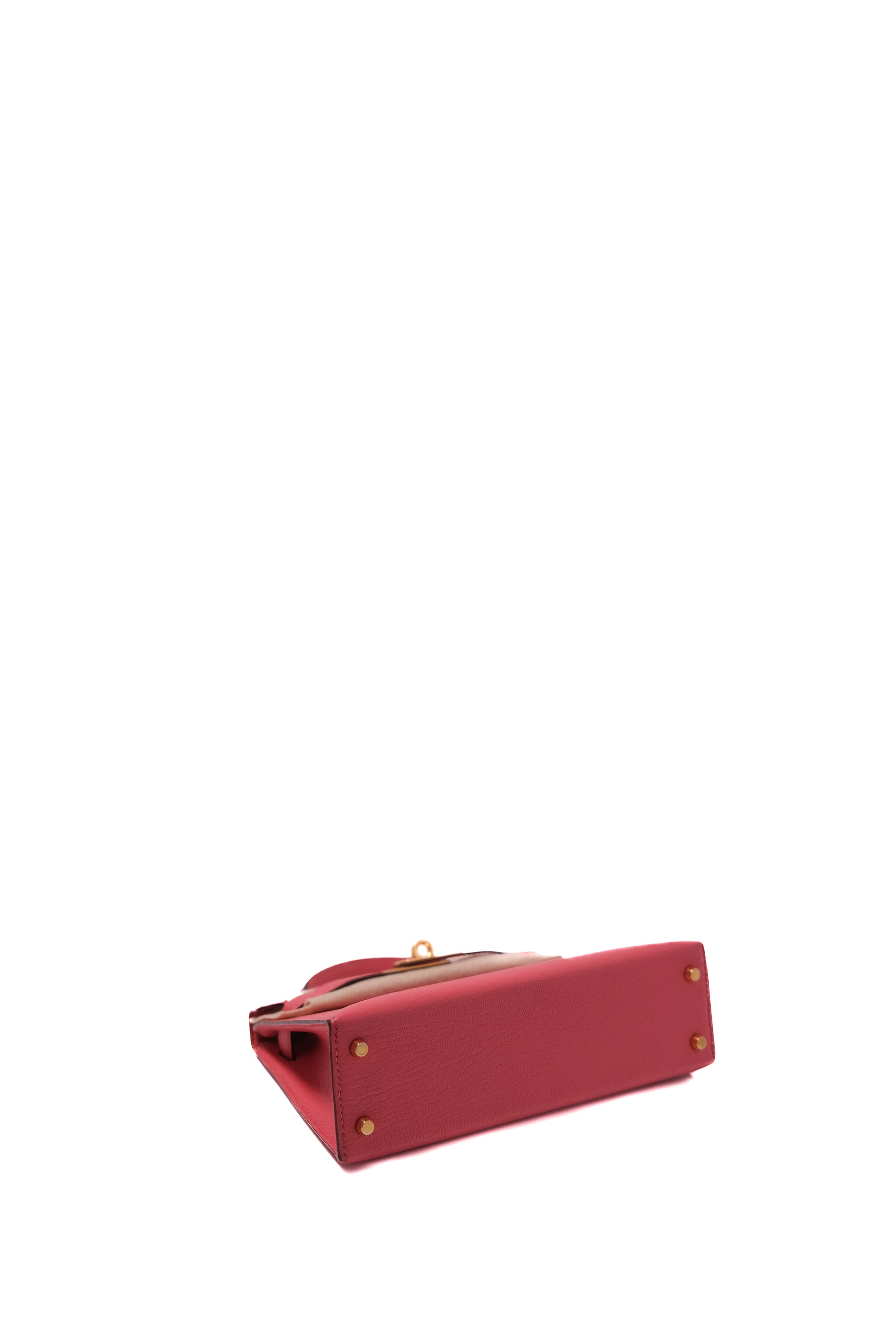 Mini Kelly Rose Lipstick Gold Hardware Chevre