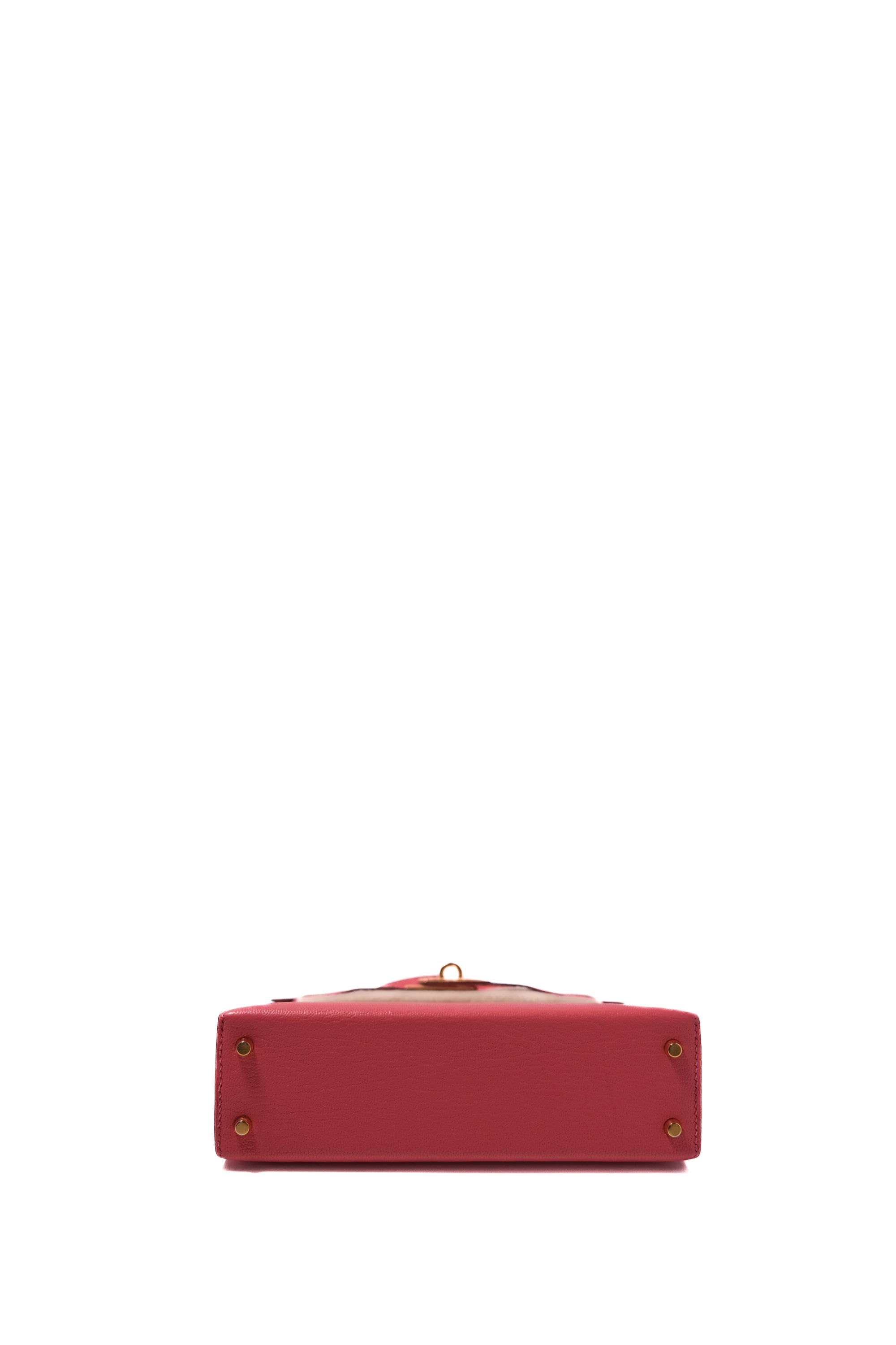 Mini Kelly Rose Lipstick Gold Hardware Chevre