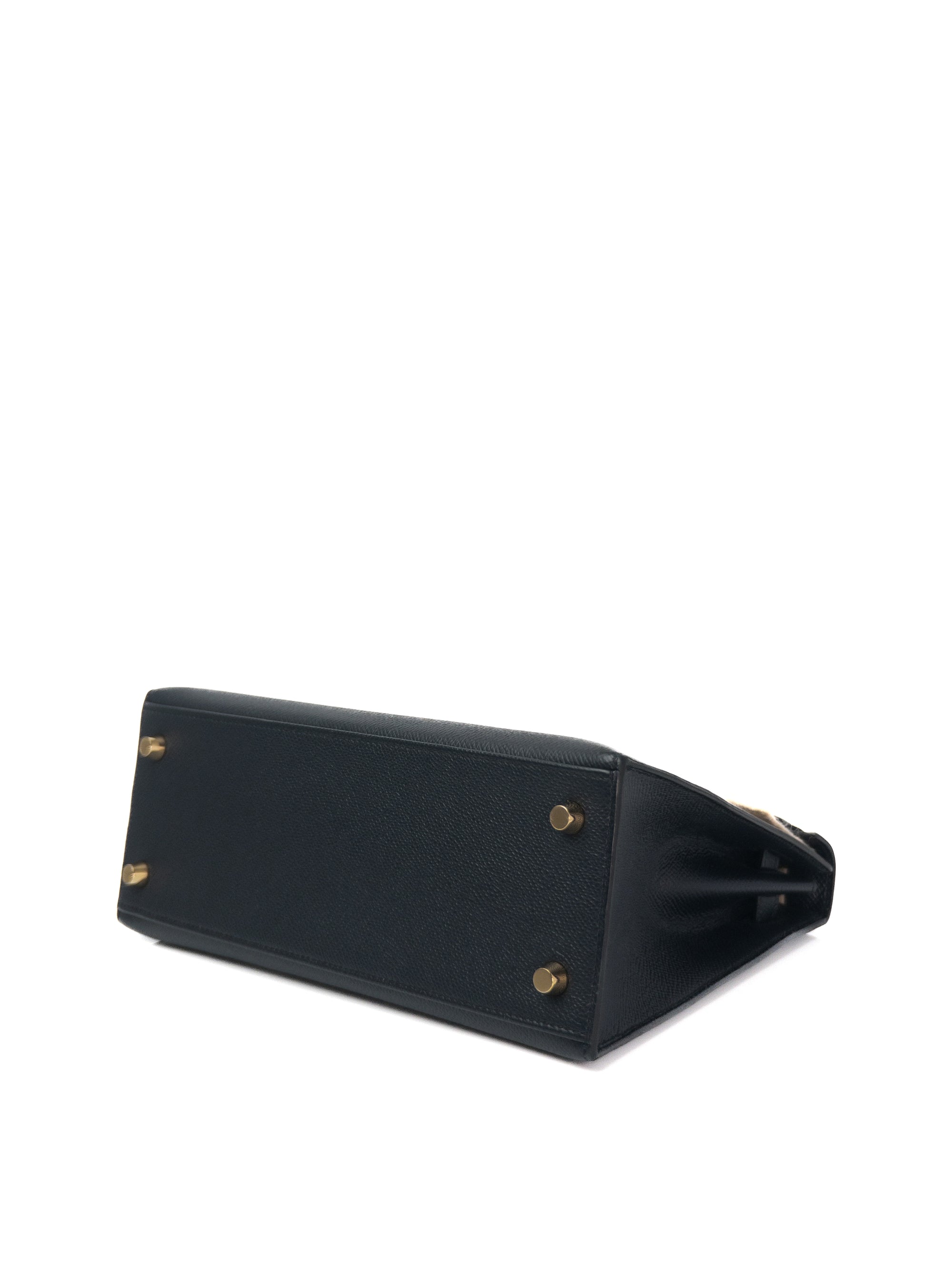 Kelly 25 Indigo (can pass as Black) Gold Hardware Epsom Z