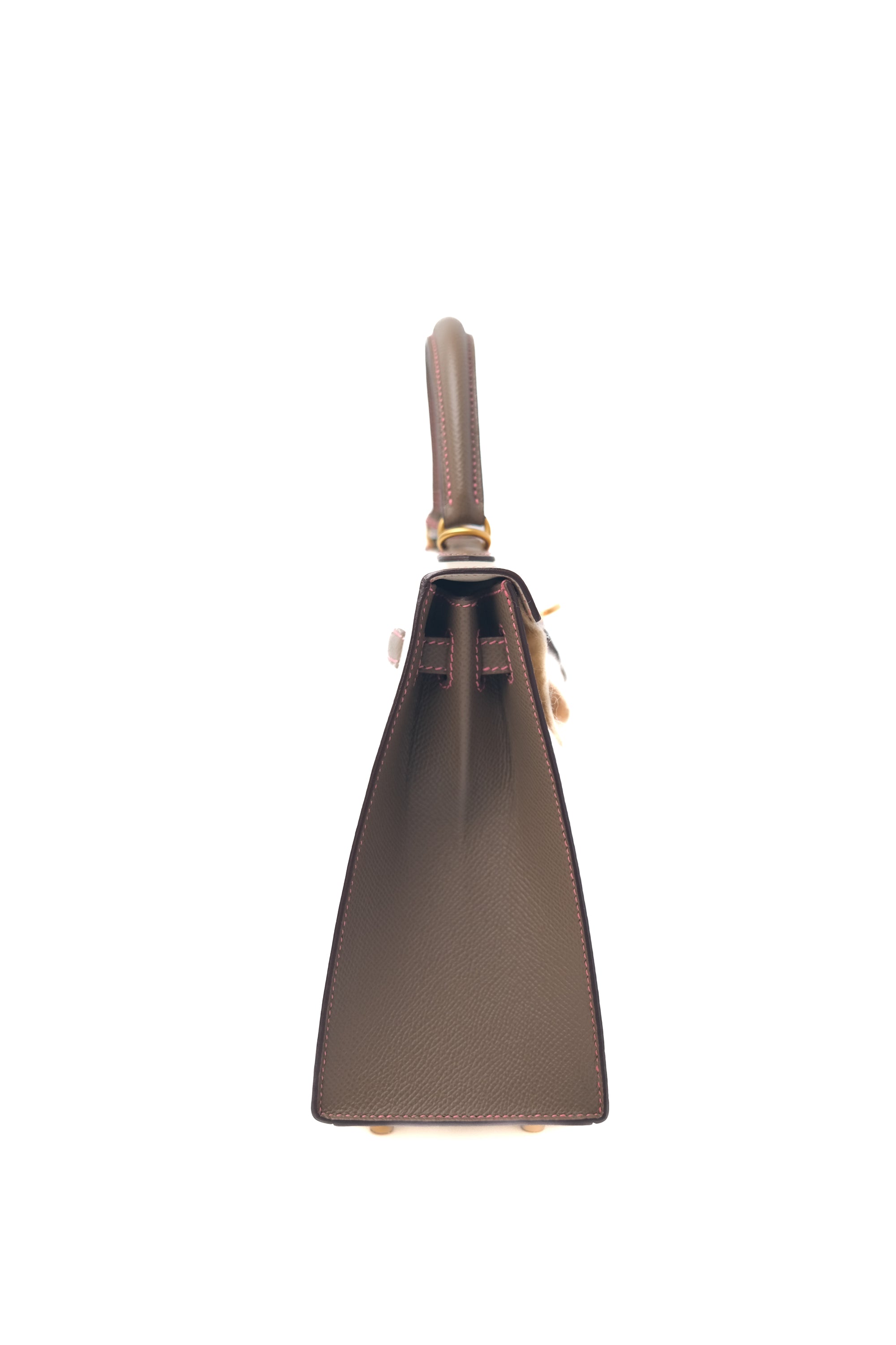 Kelly 25 Nata/Etoupe Brushed Gold Hardware Epsom D