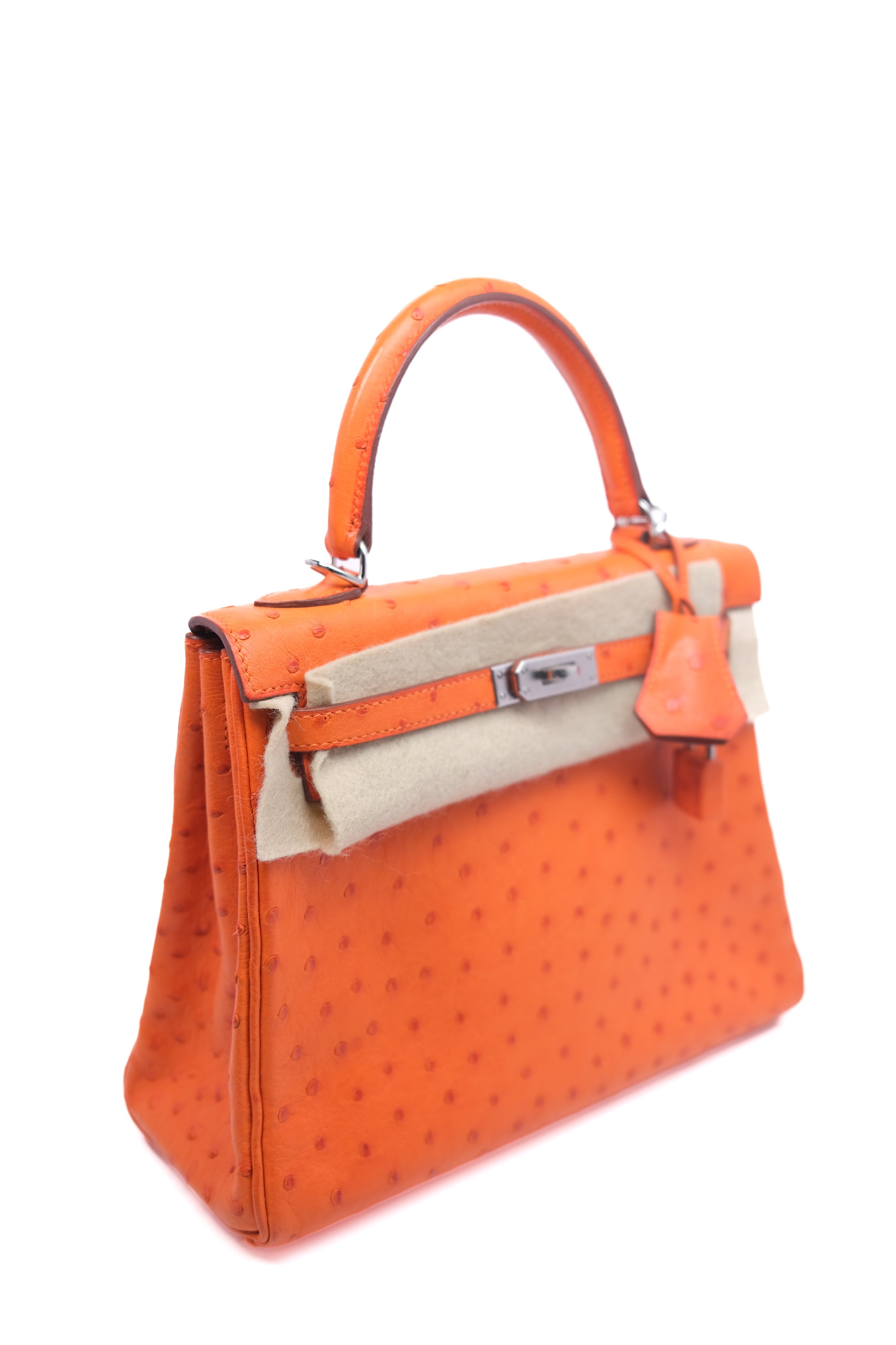 Kelly 25 Ostrich Orange