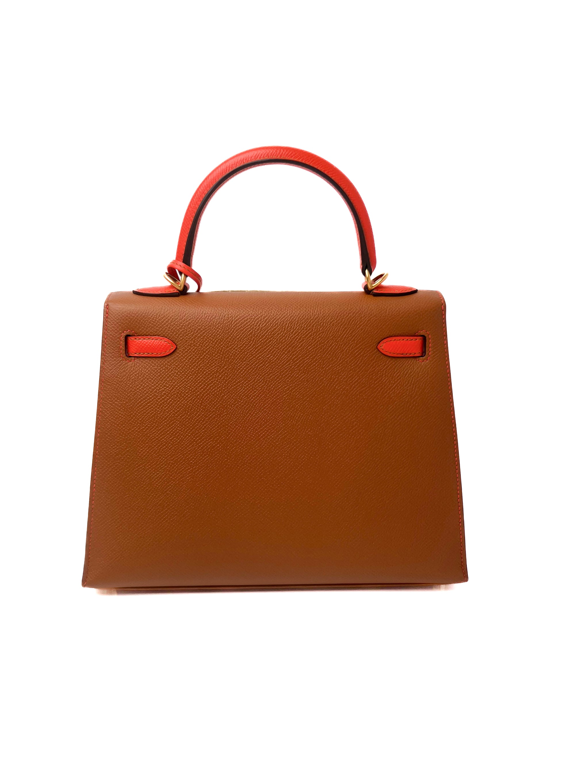 Kelly 25 HSS Gold / Orange Brushed Gold Hardware Epsom D