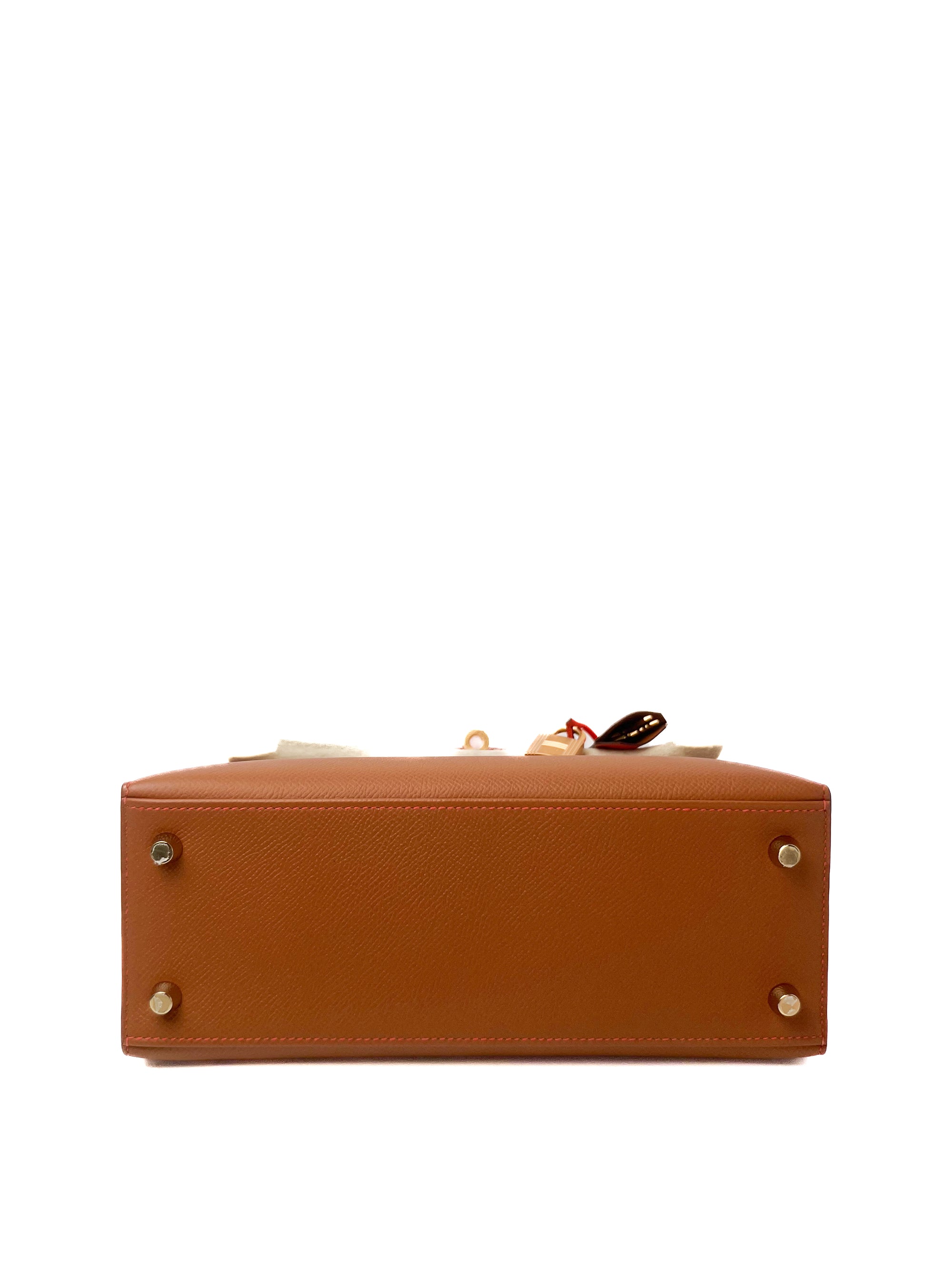 Kelly 25 HSS Gold / Orange Brushed Gold Hardware Epsom D