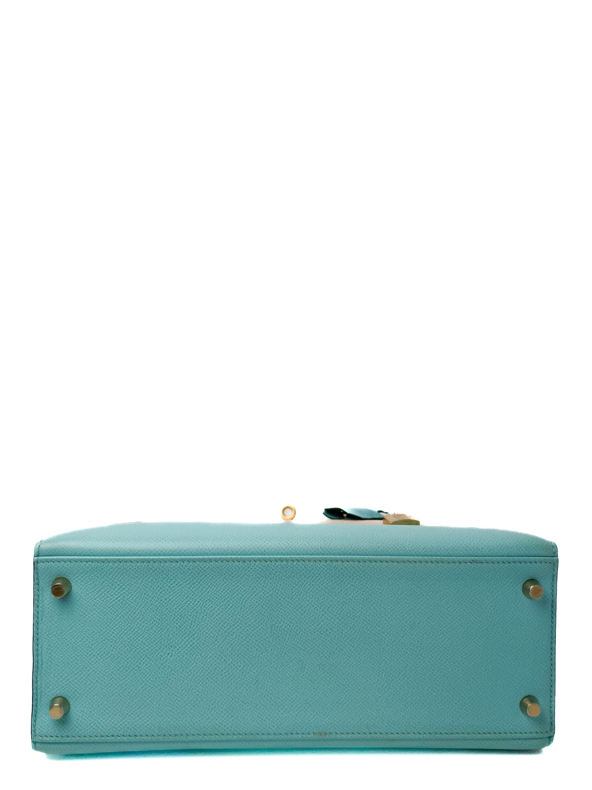 Kelly 28 Bleu Atoll (Tiffany Blue) Gold Hardware Epsom T