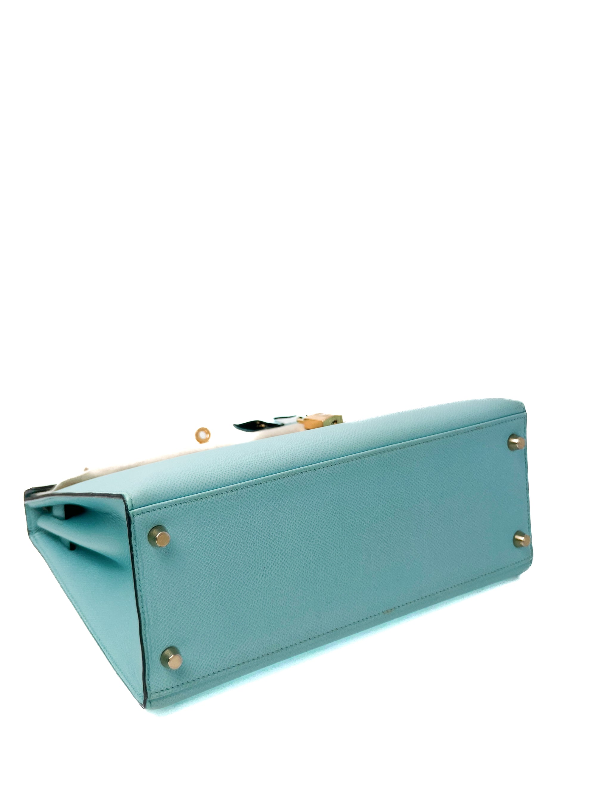 Kelly 28 Bleu Atoll (Tiffany Blue) Gold Hardware Epsom T