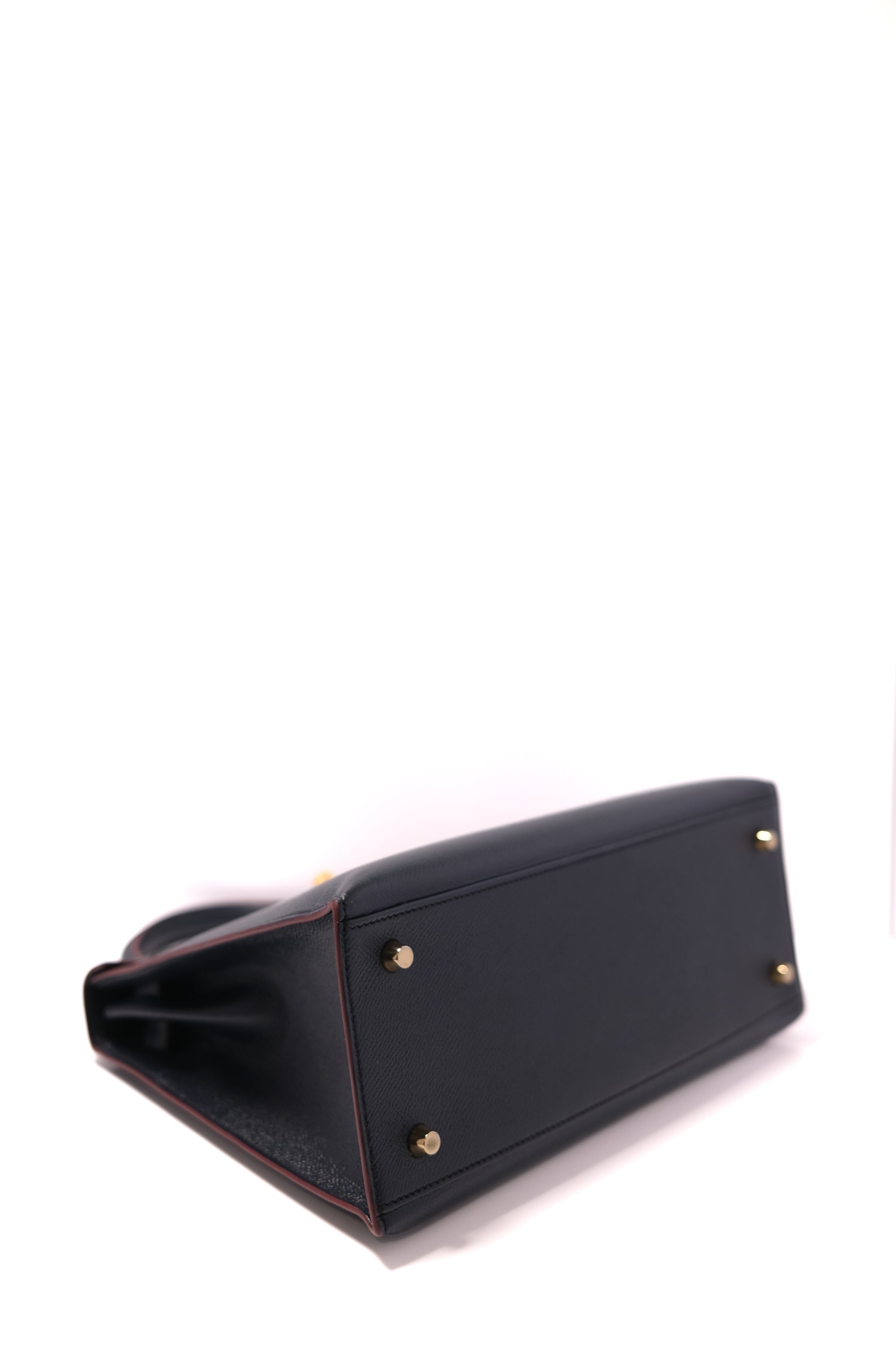 Kelly 28 Bleu Indigo Gold Hardware Epsom