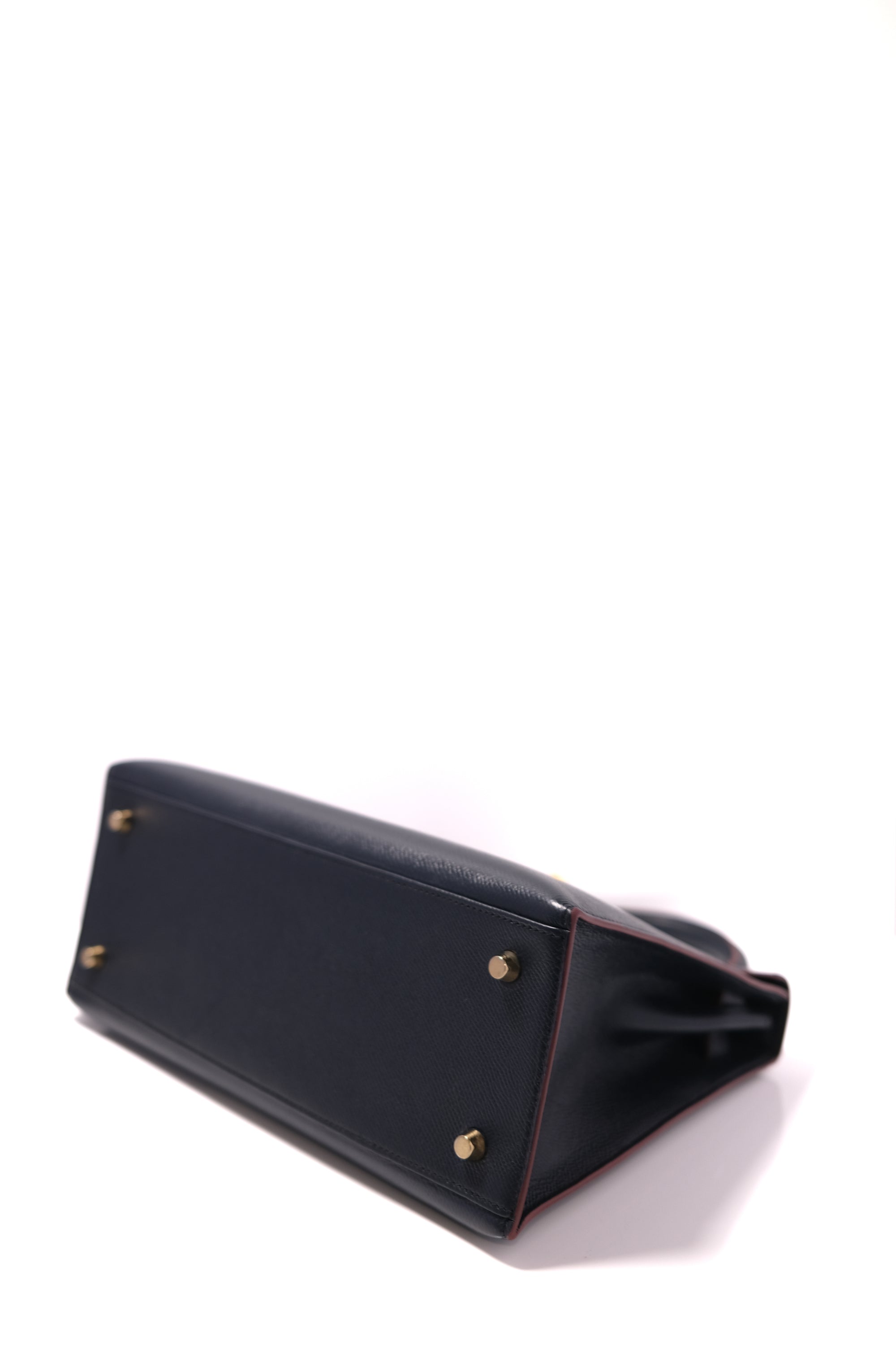 Kelly 28 Bleu Indigo Gold Hardware Epsom