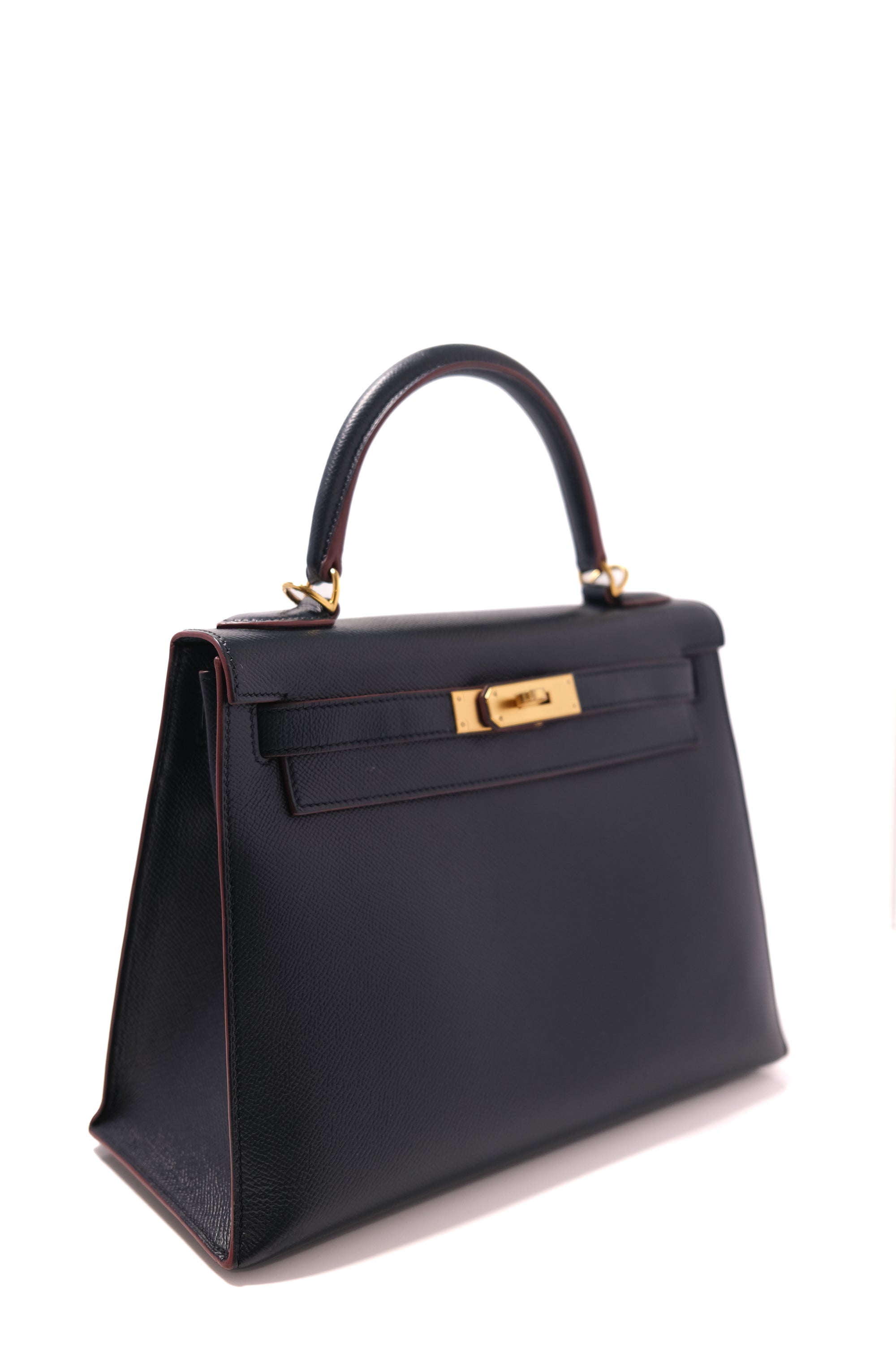 Kelly 28 Bleu Indigo Gold Hardware Epsom
