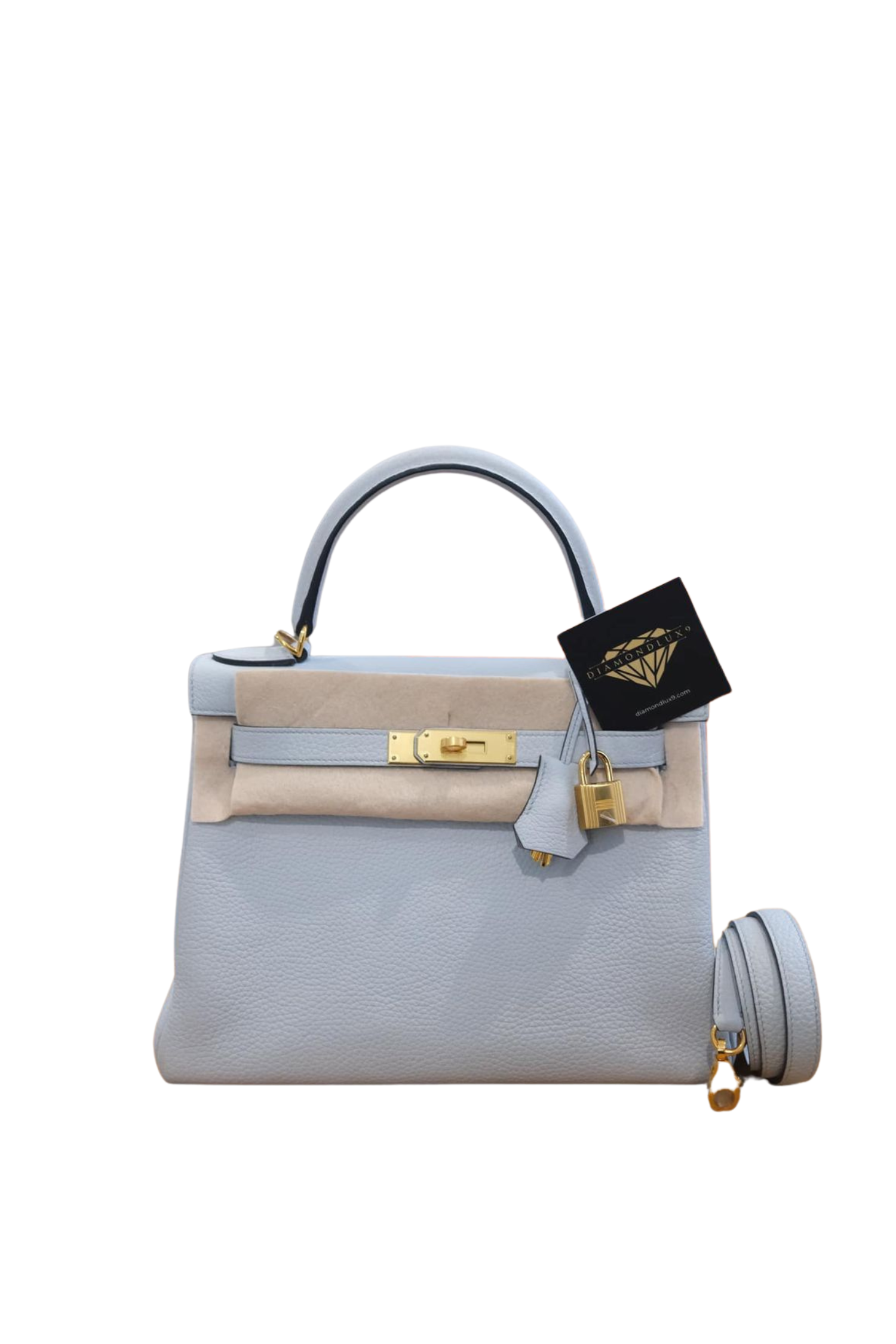 Kelly 28 Bleu Pale Gold Hardware Togo U