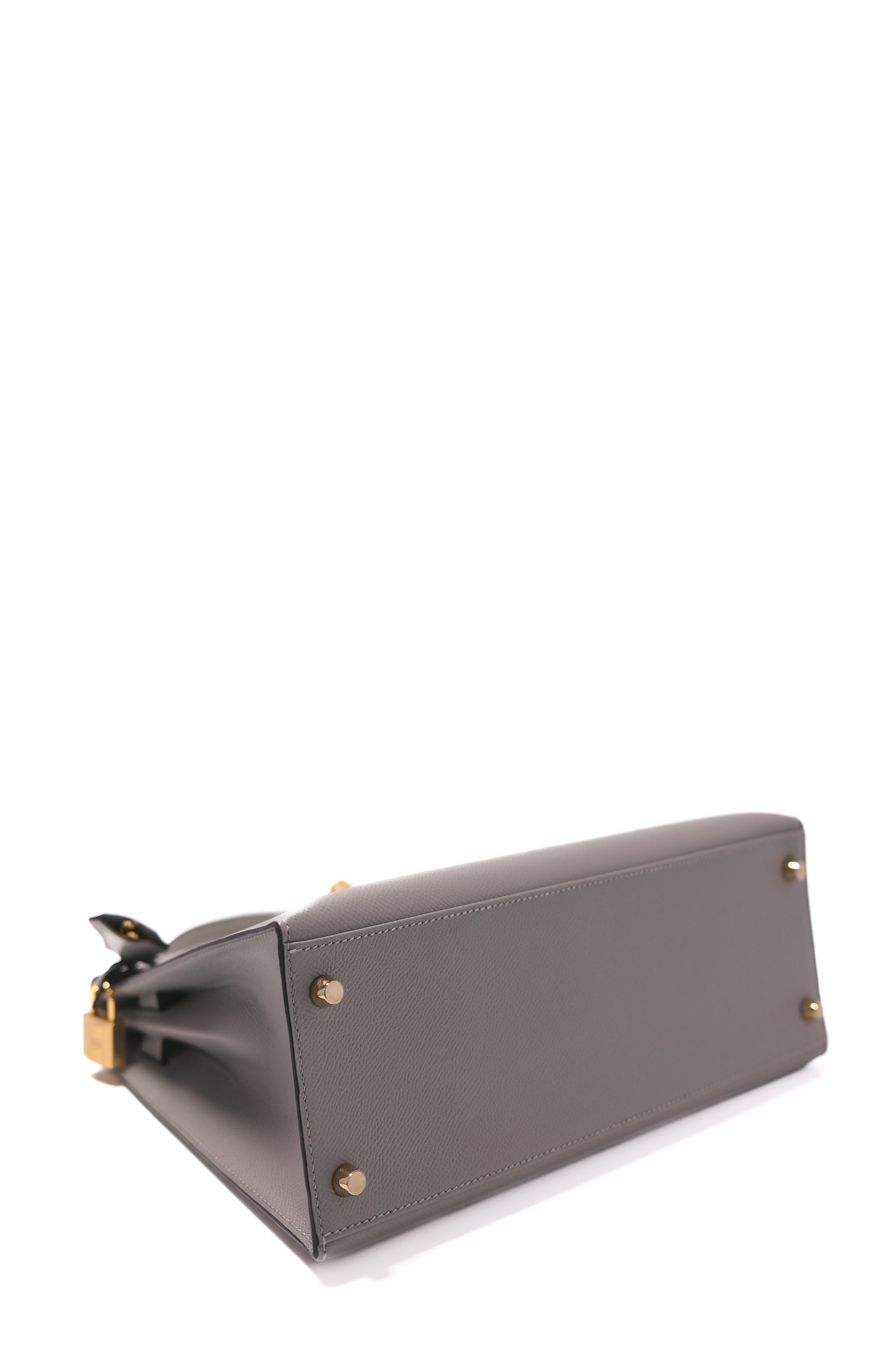 Kelly 28 Gris M Gold Hardware Epsom