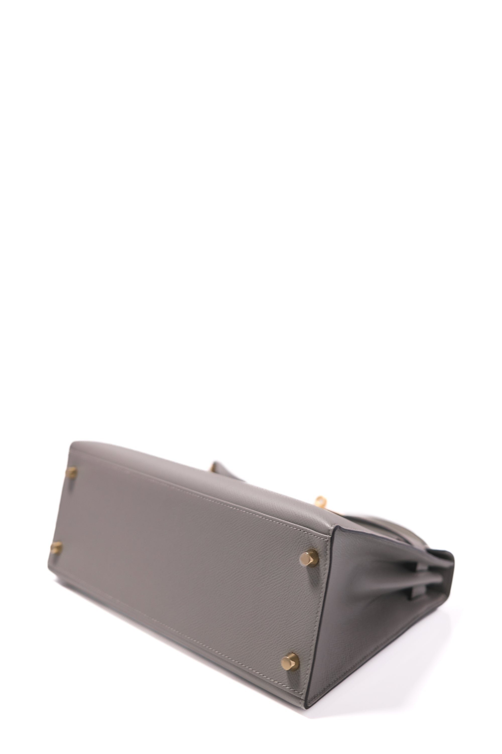 Kelly 28 Gris M Gold Hardware Epsom