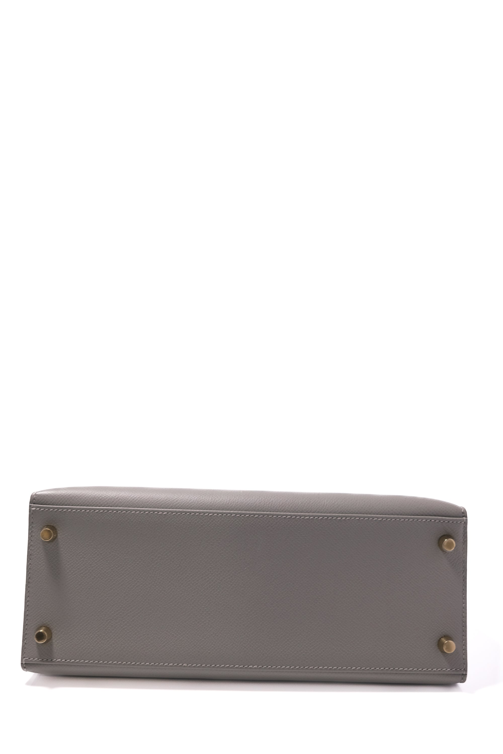 Kelly 28 Gris M Gold Hardware Epsom