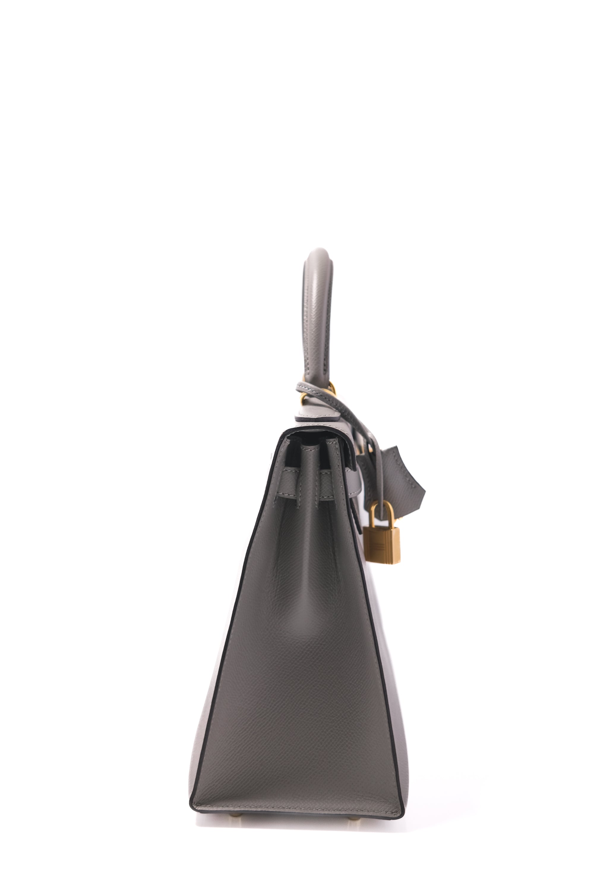 Kelly 28 Gris M Gold Hardware Epsom