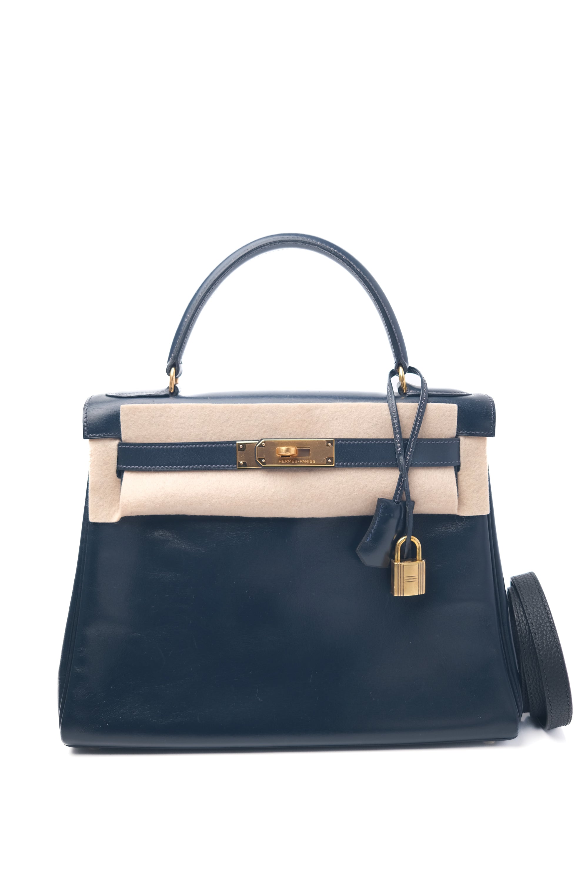 Kelly 28 Indigo (Near Black) Gold Hardware Box 〇Q
