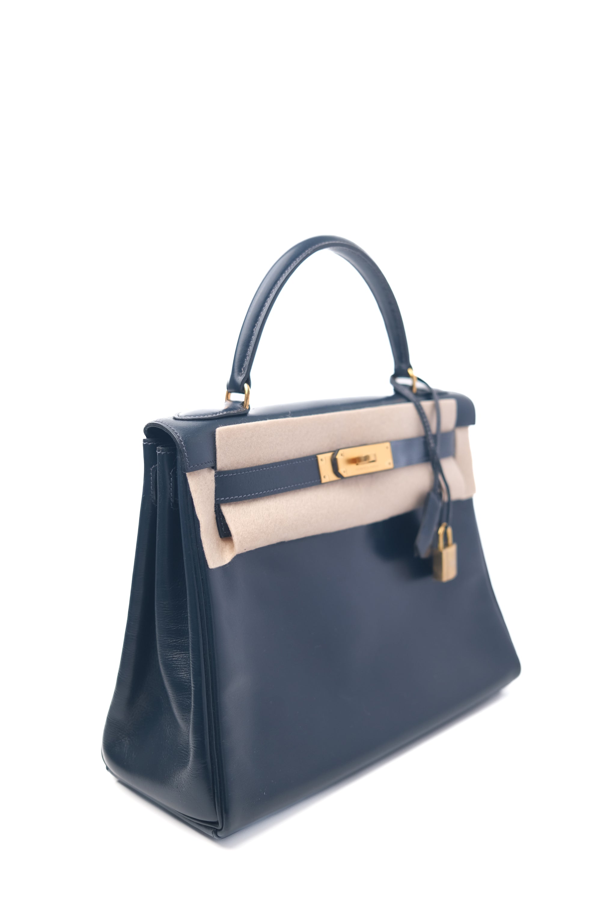 Kelly 28 Indigo (Near Black) Gold Hardware Box 〇Q