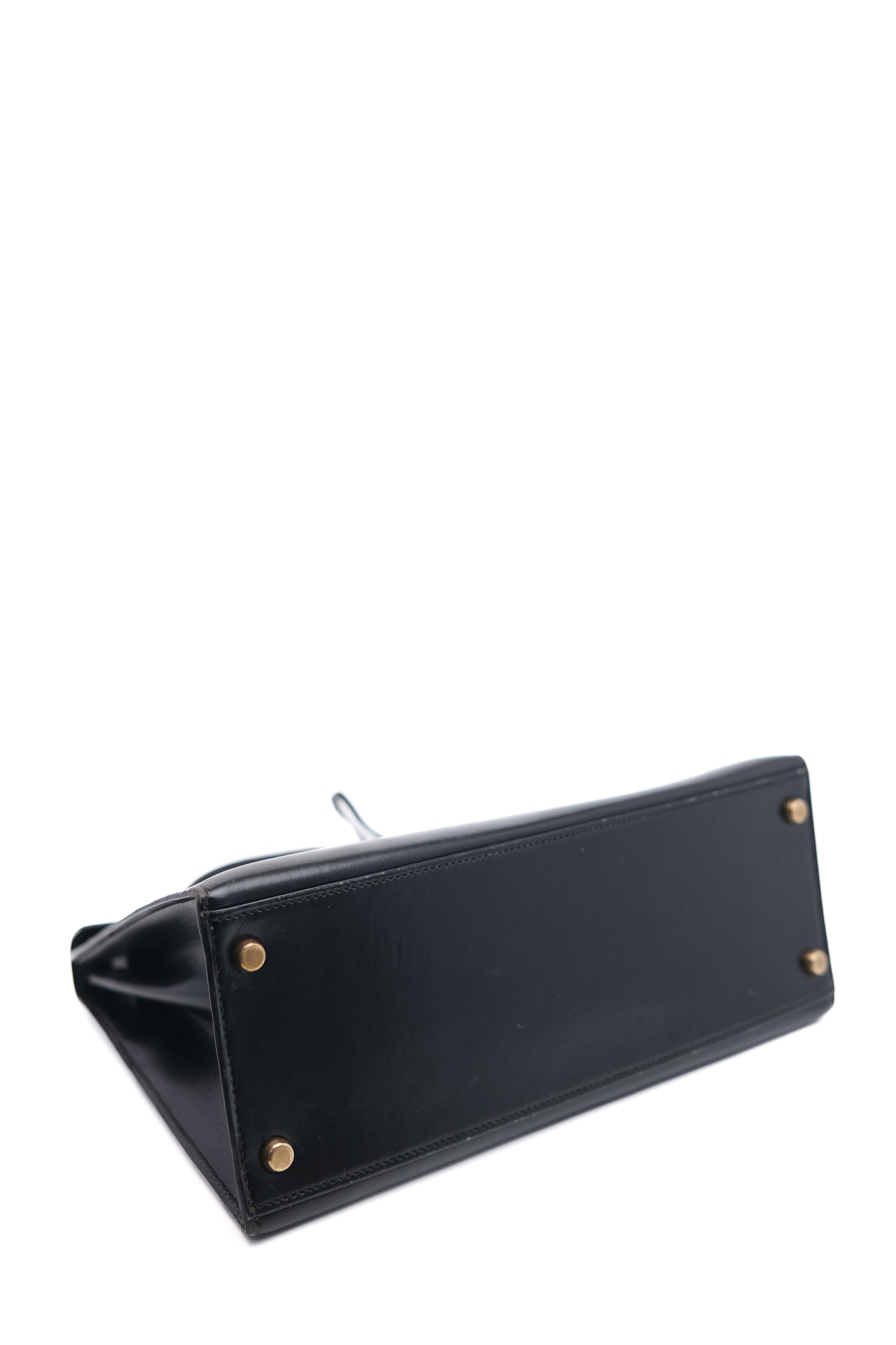 Kelly 28 Noir Gold Hardware Box Leather