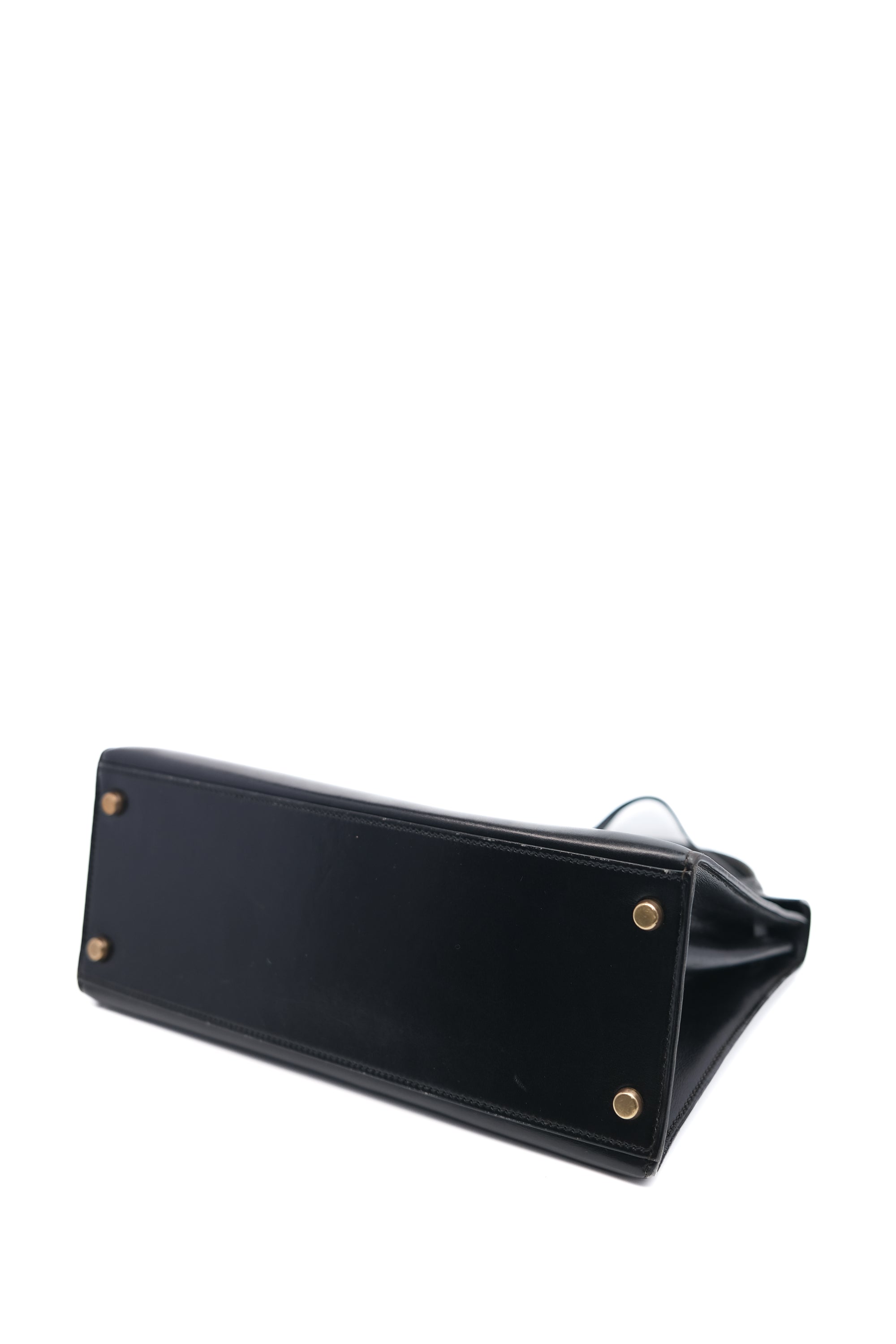 Kelly 28 Noir Gold Hardware Box Leather