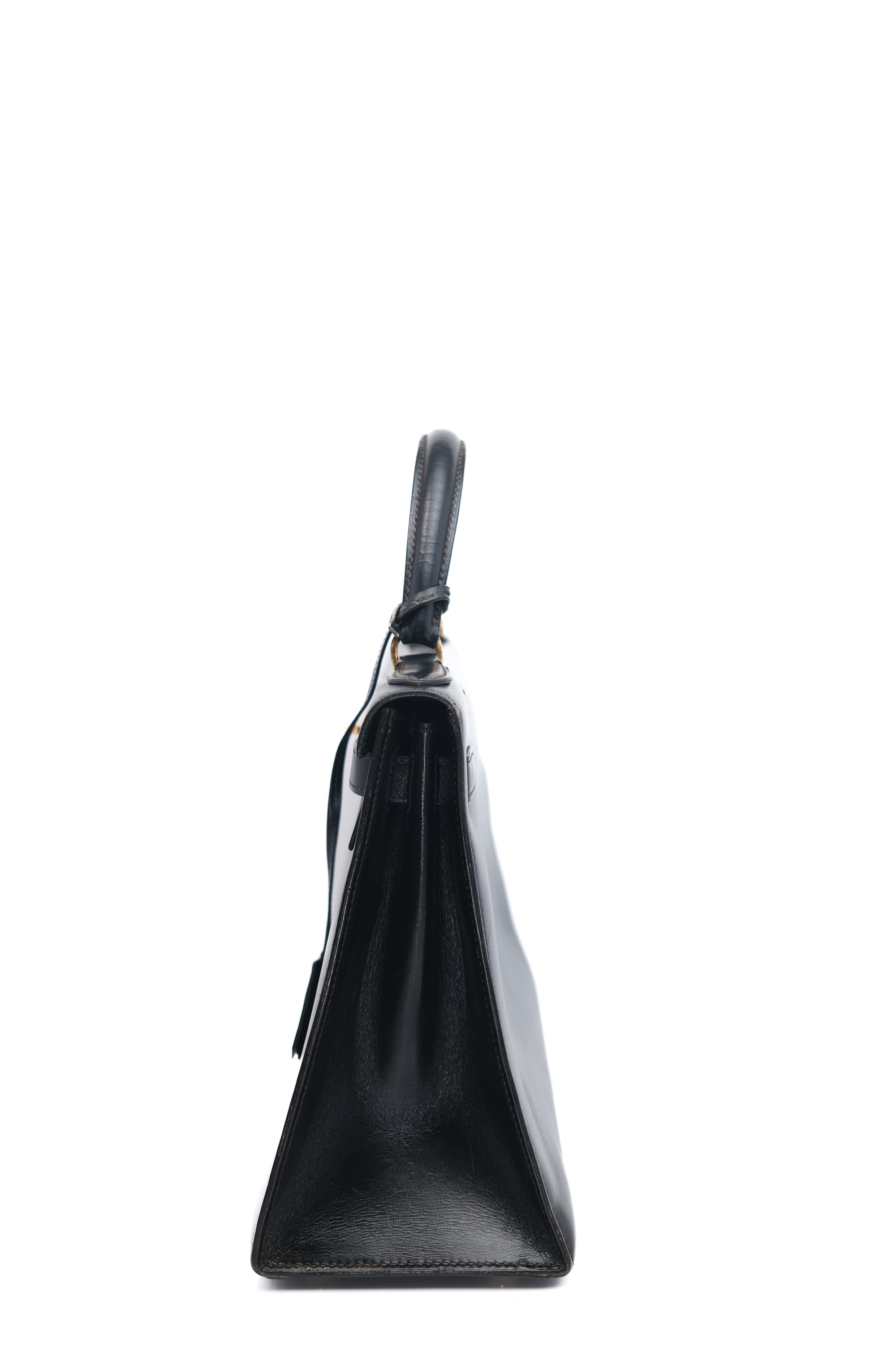 Kelly 28 Noir Gold Hardware Box Leather