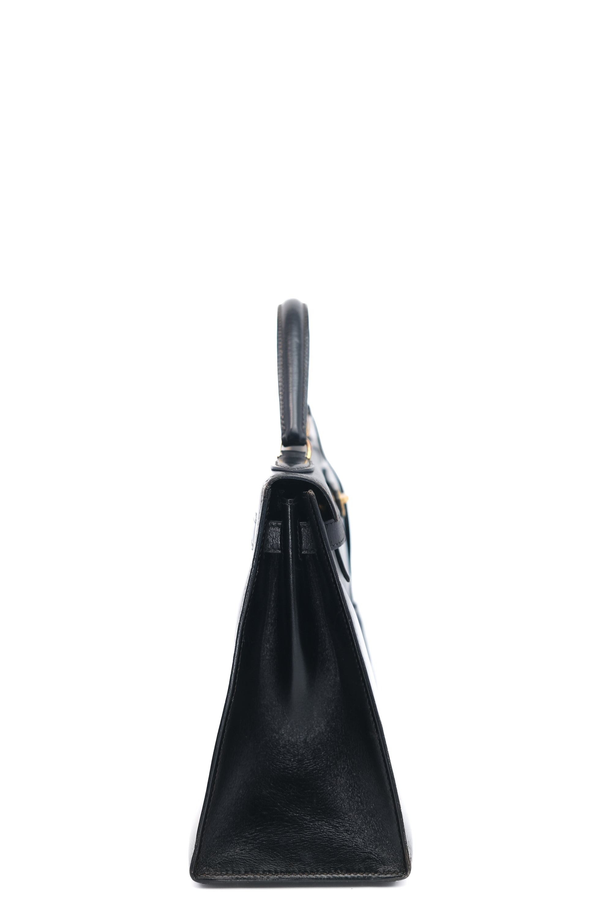 Kelly 28 Noir Gold Hardware Box Leather
