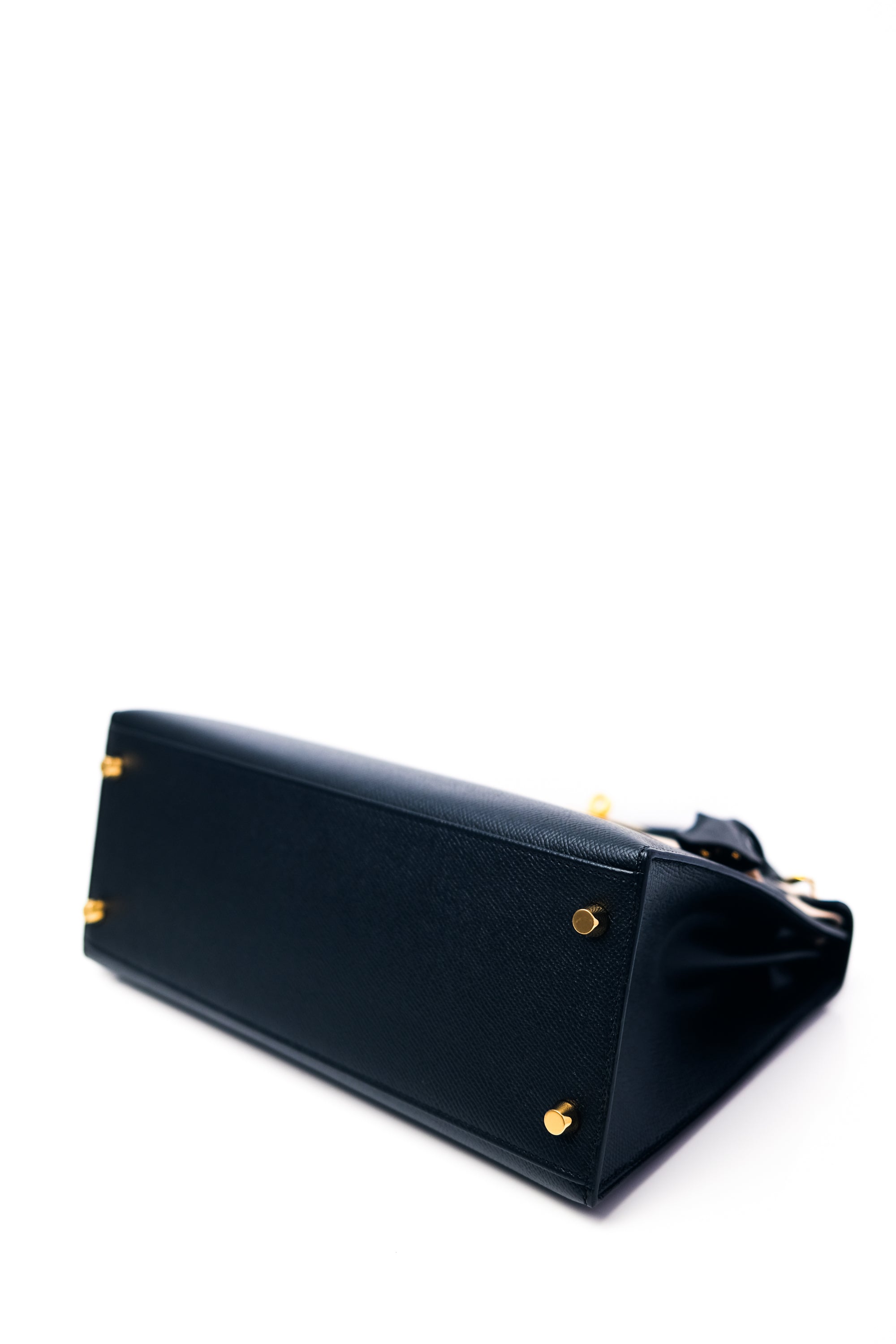 Kelly 28 Noir Gold Hardware Epsom D
