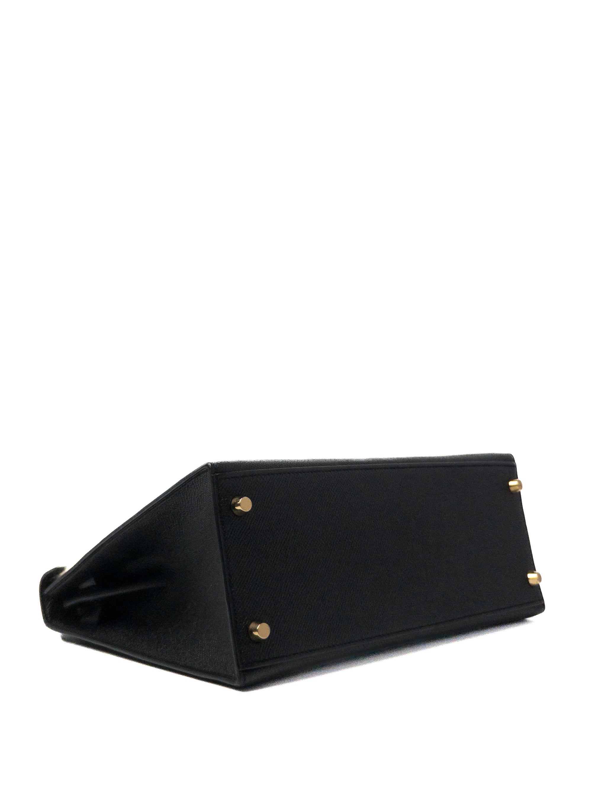 Kelly 28 Noir (Black) Gold Hardware Epsom Sellier C