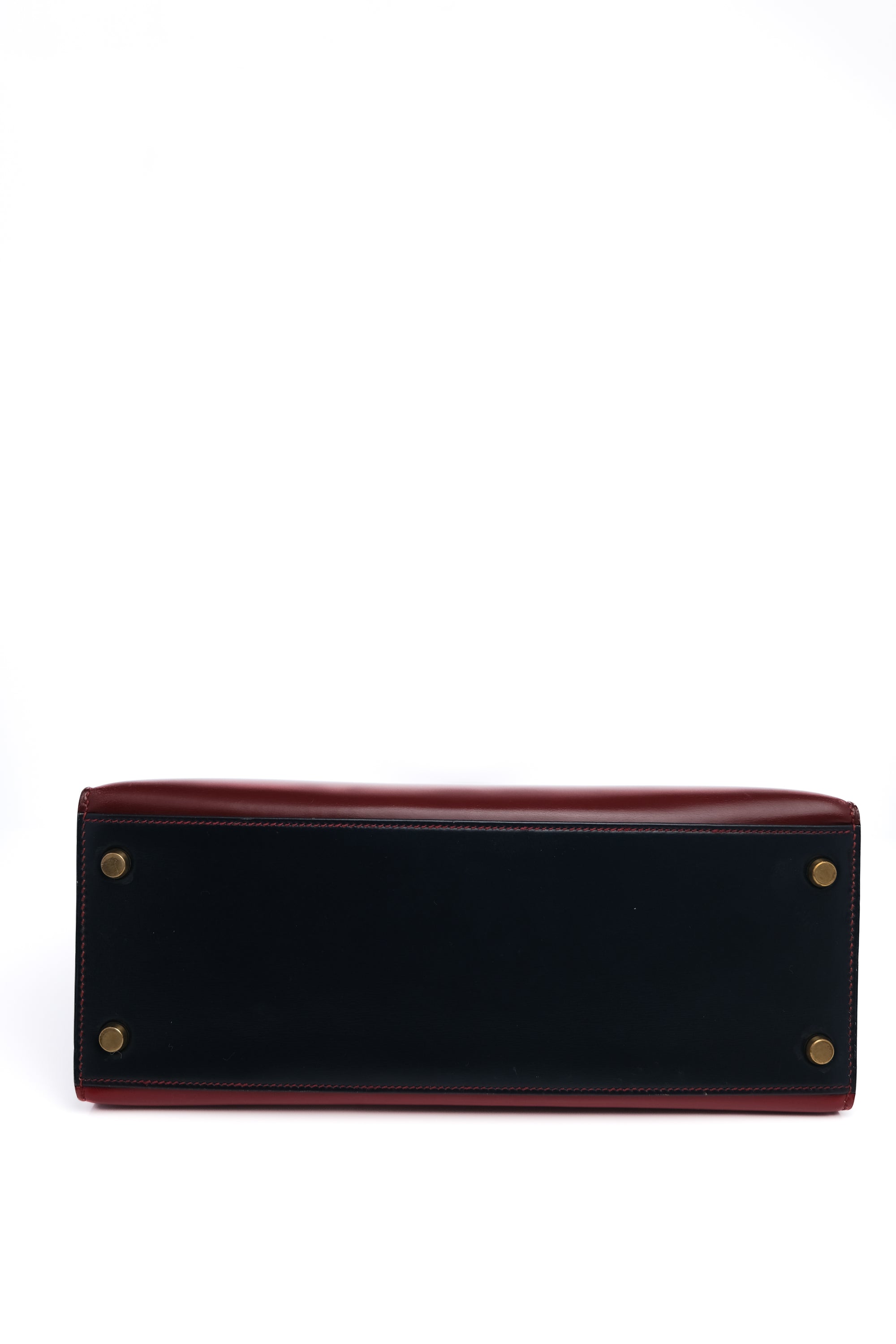 Kelly 28 Tricolor Navy / Rouge H / Rouge Vit Gold Hardware Box